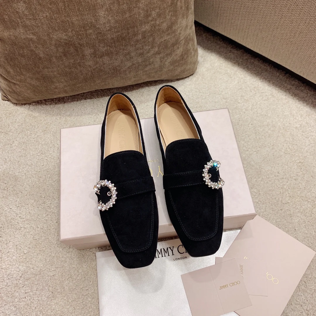 Лоферы Jimmy Sparkling Crystal - черные