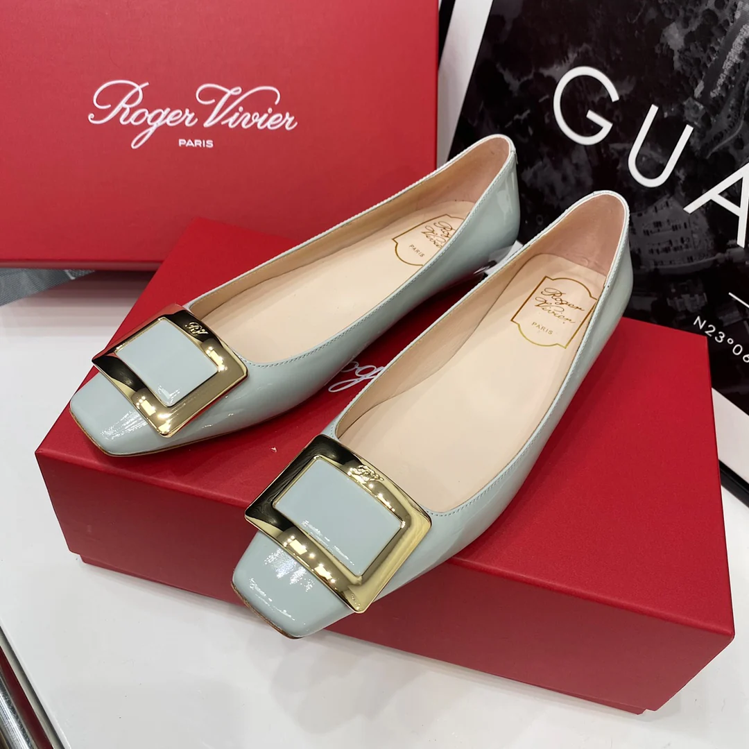 Туфли на каблуке RV-2-5 см - светло-голубые