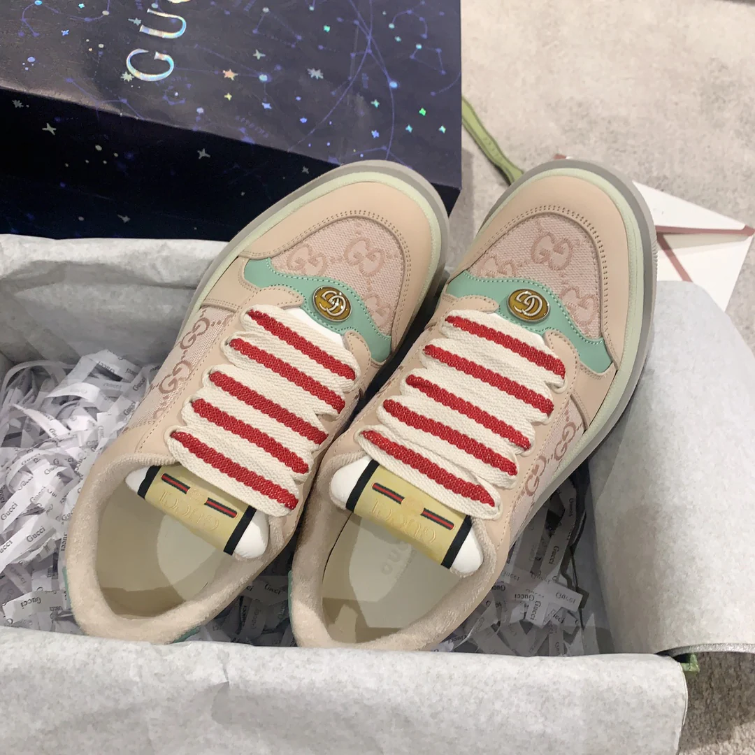Новинка Gucci 2023 года - Туфли на платформе Dirty Shoes - Розовые