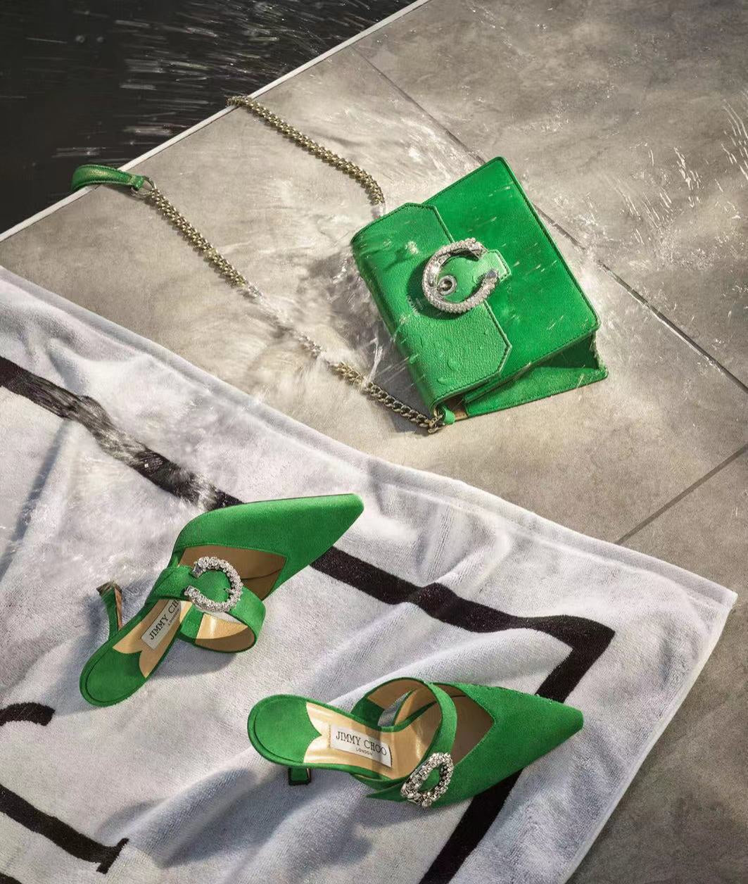 Замшевые босоножки на высоком каблуке Jimmy