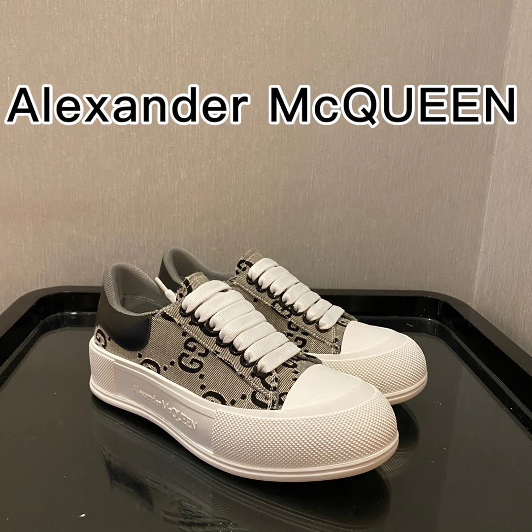 McQueen - Коллекция Vintage G - Туфли на платформе из парусины - Серые