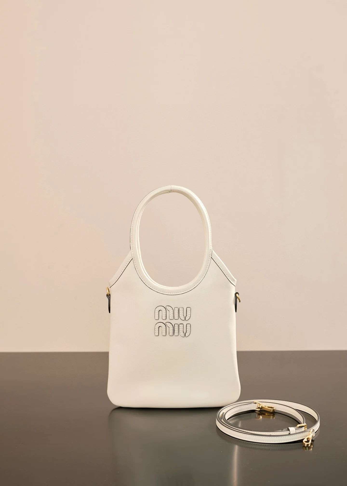 Сумка-шоппер Miu Miu-5ba281m650-??? Маленькая, мелово-белая