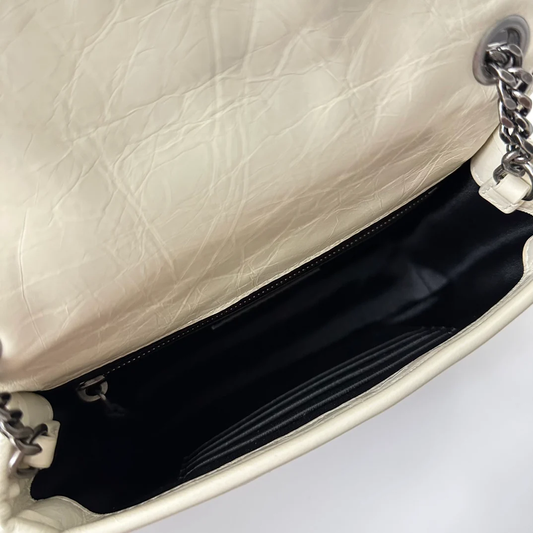 Мини-кошелек на цепочке YSL Niki, белый