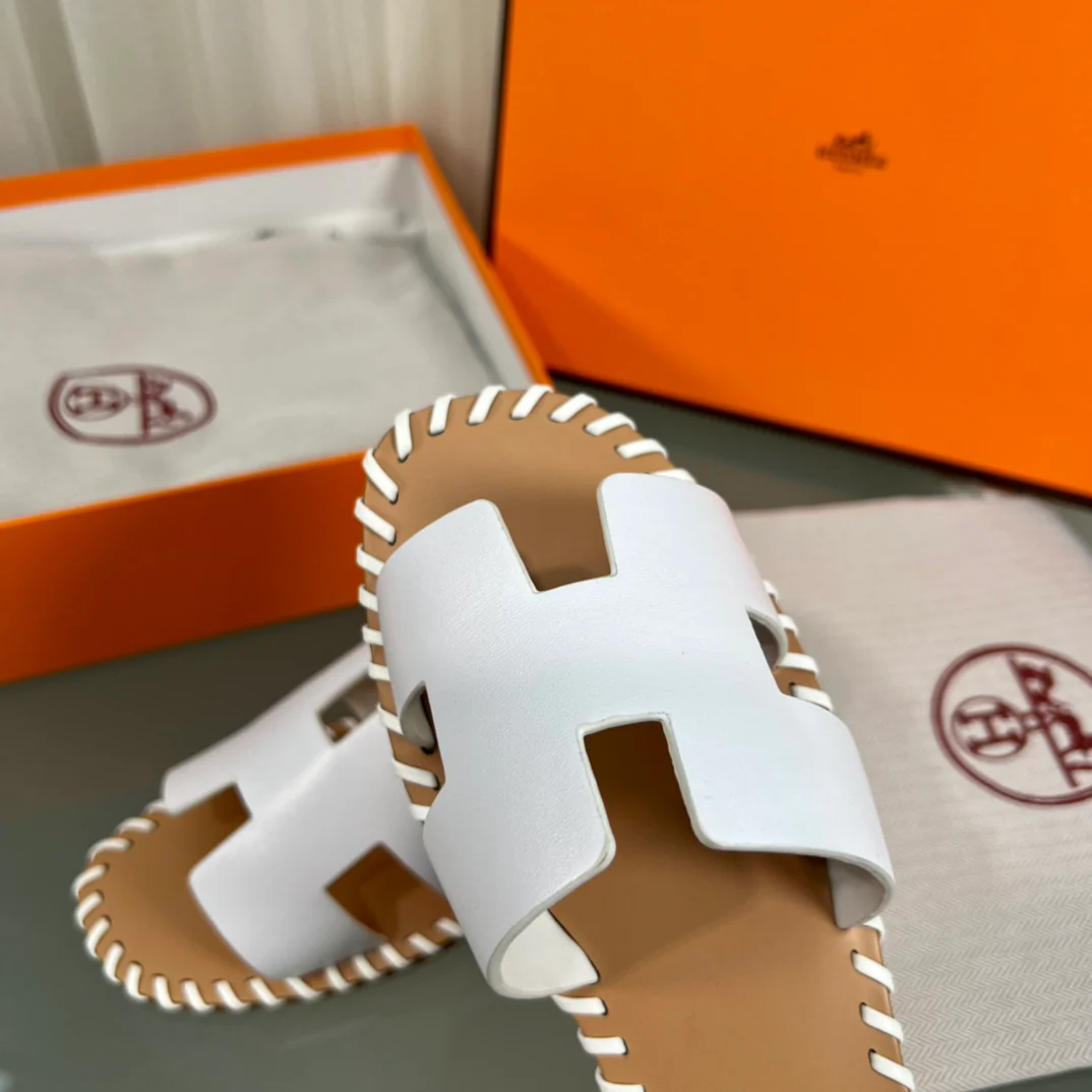 Плоские тапочки ручной работы Hermes - 1