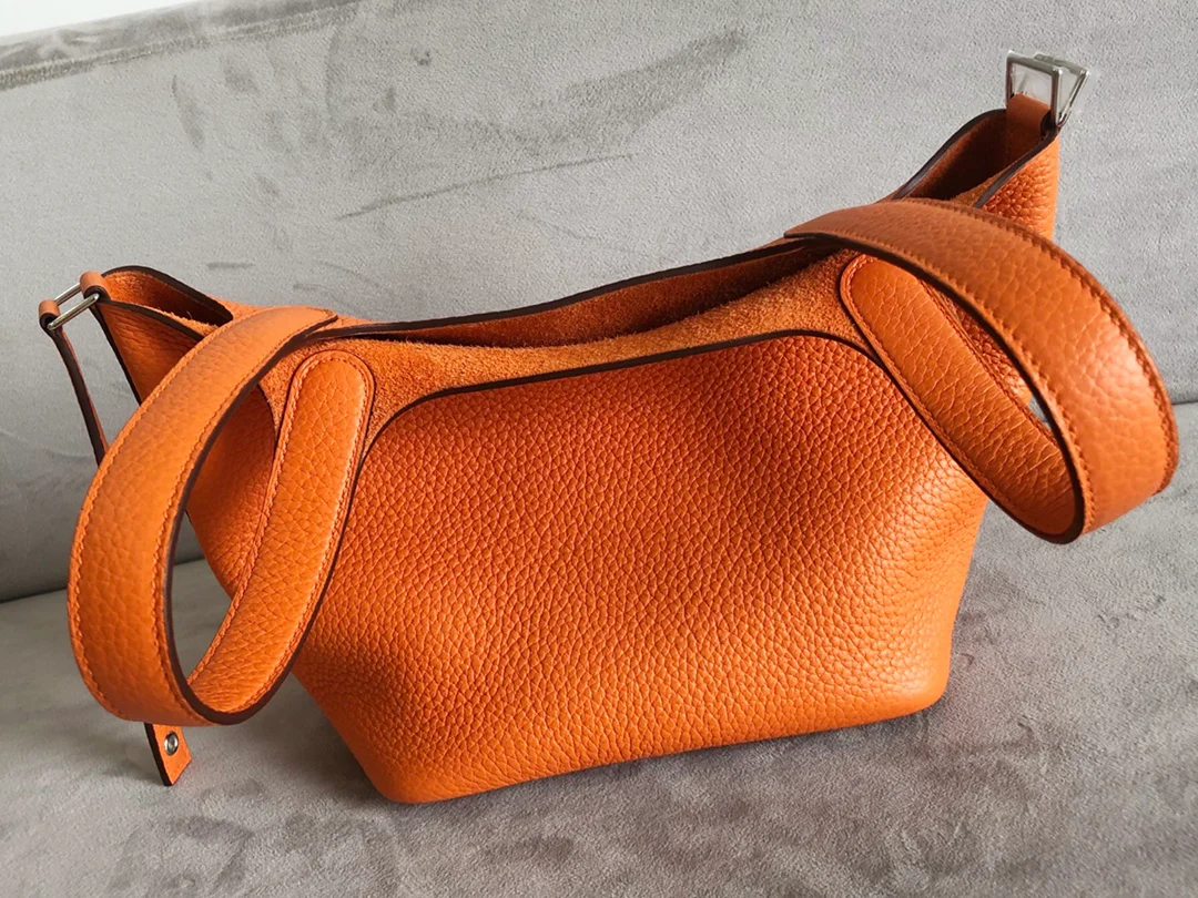 Hermes Picotin 18tc Оранжевая серебряная пряжка