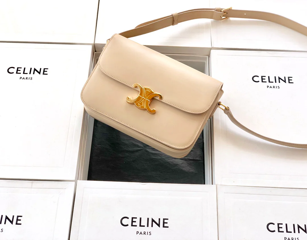 Сумка Celine Triomphe из телячьей кожи - Средний размер - 22 см - 5 см - 7 см