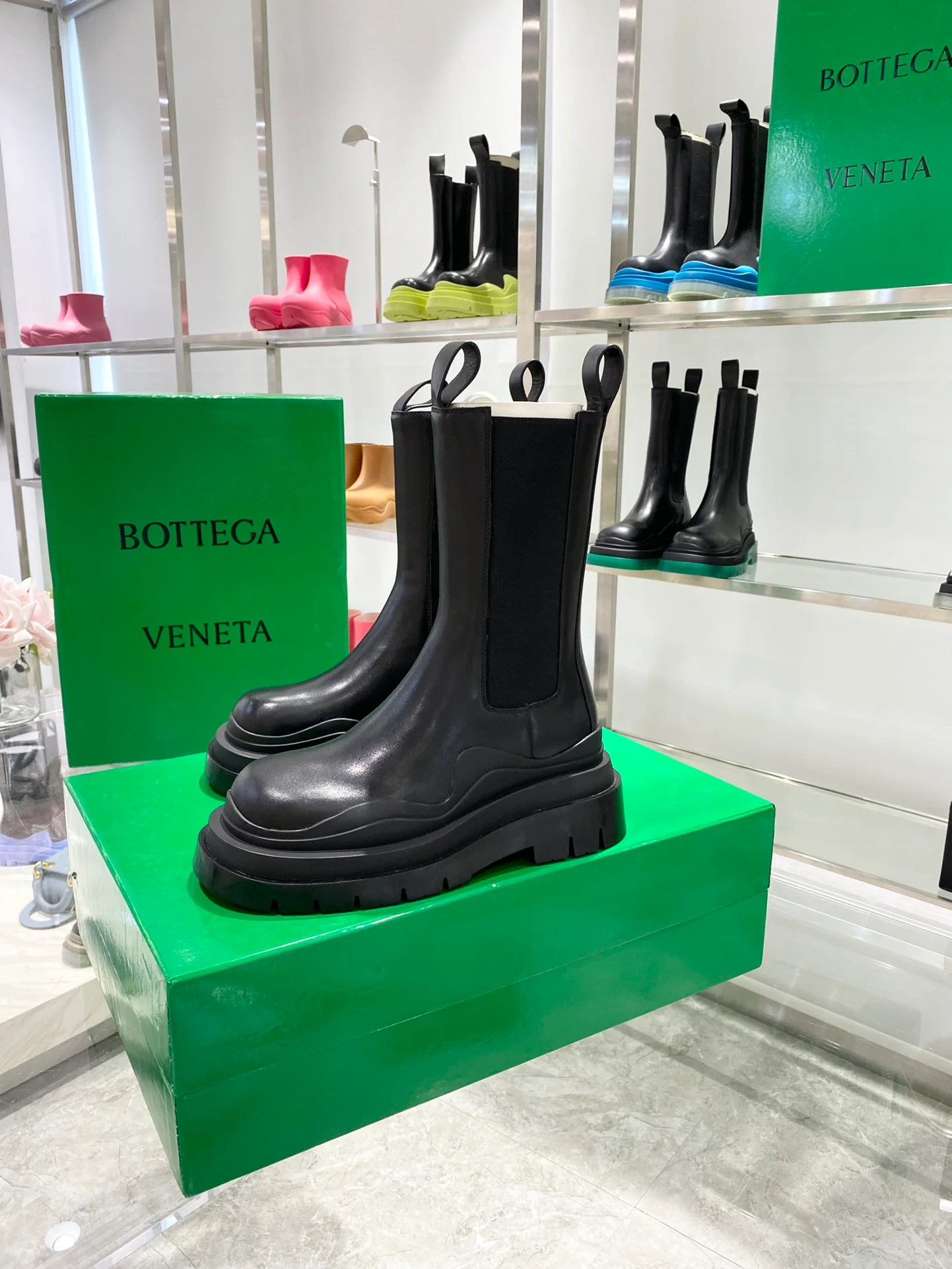 Сапоги BV до середины икры - черные