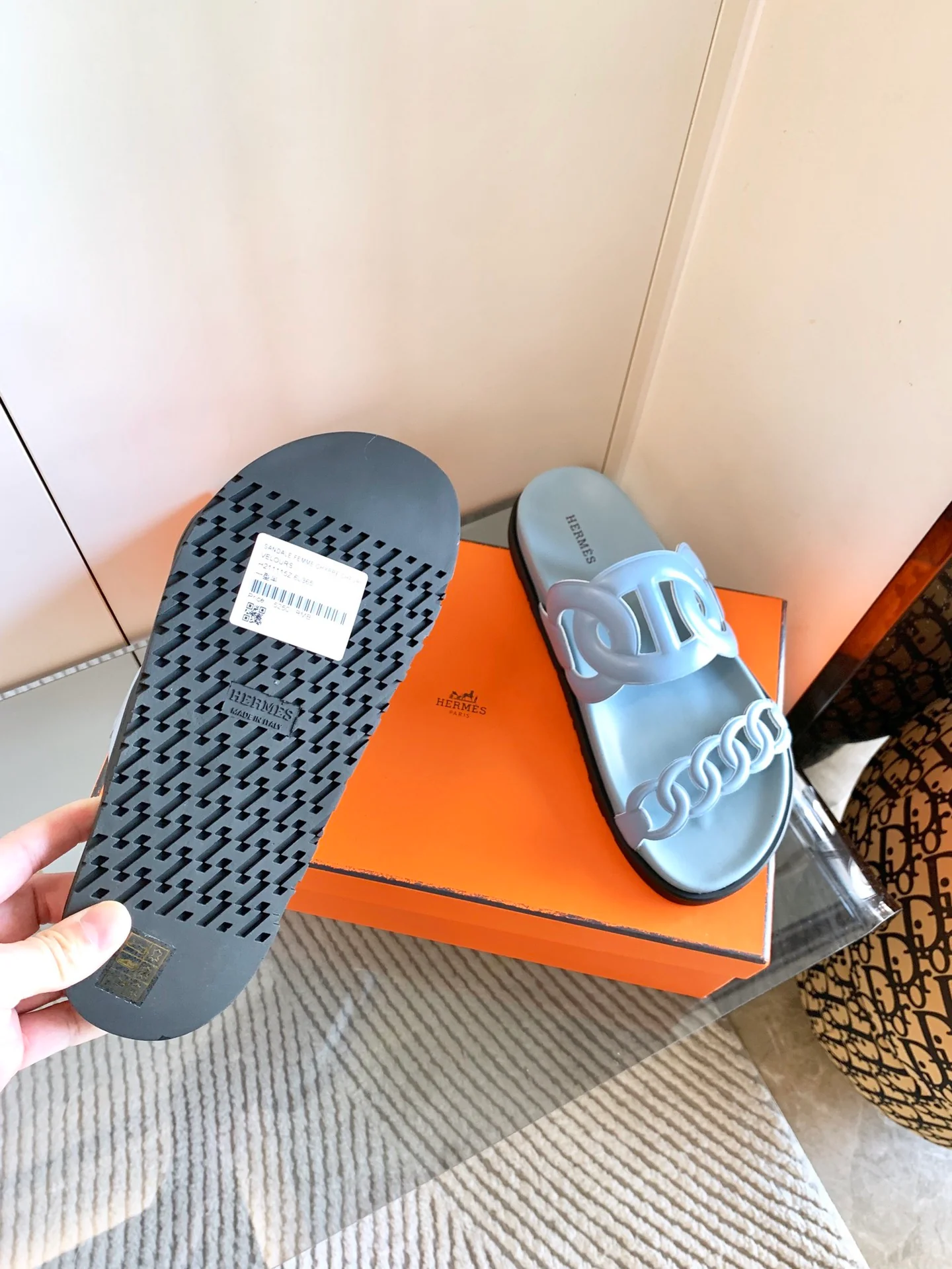 Модные сандалии Hermes - синие