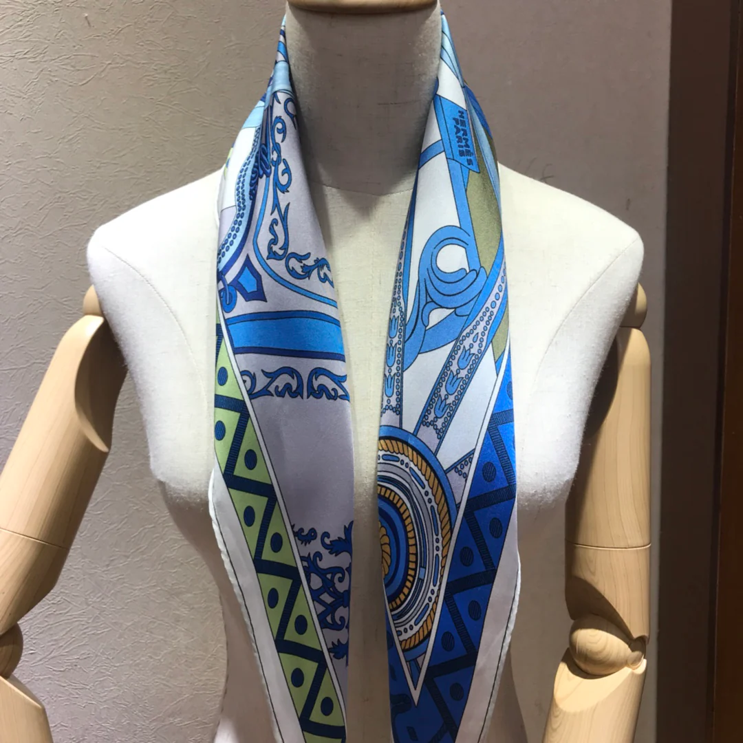 Hermes - Новейший шарф Garden Diamond - 100% - Твиловый шелк - 43 - 115 см - 6