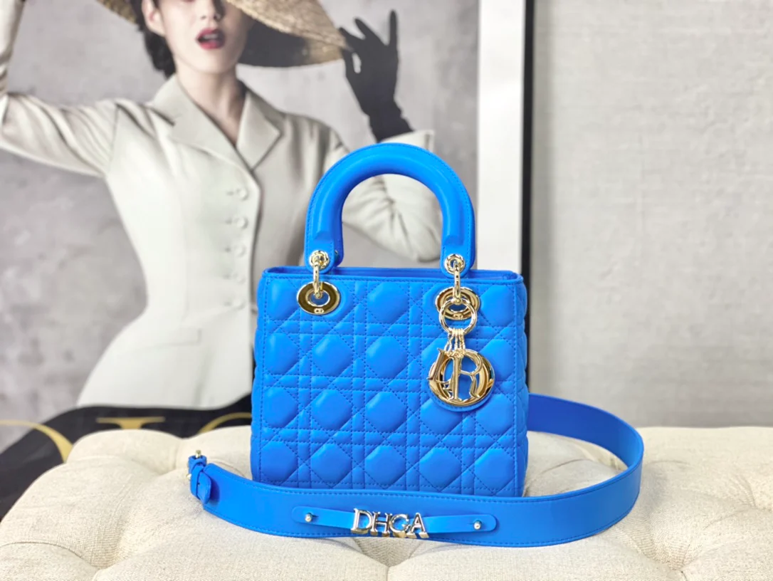 Сумка Dior Lady Dior - четырехсекционная Princess Dior - 20 см - ярко-синяя