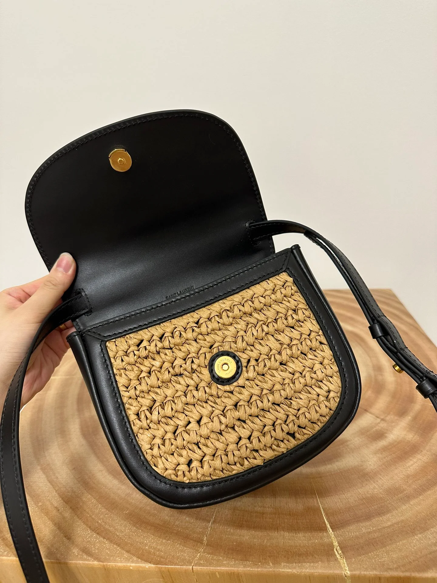 YSL-kaia-small-saddle bag-straw series