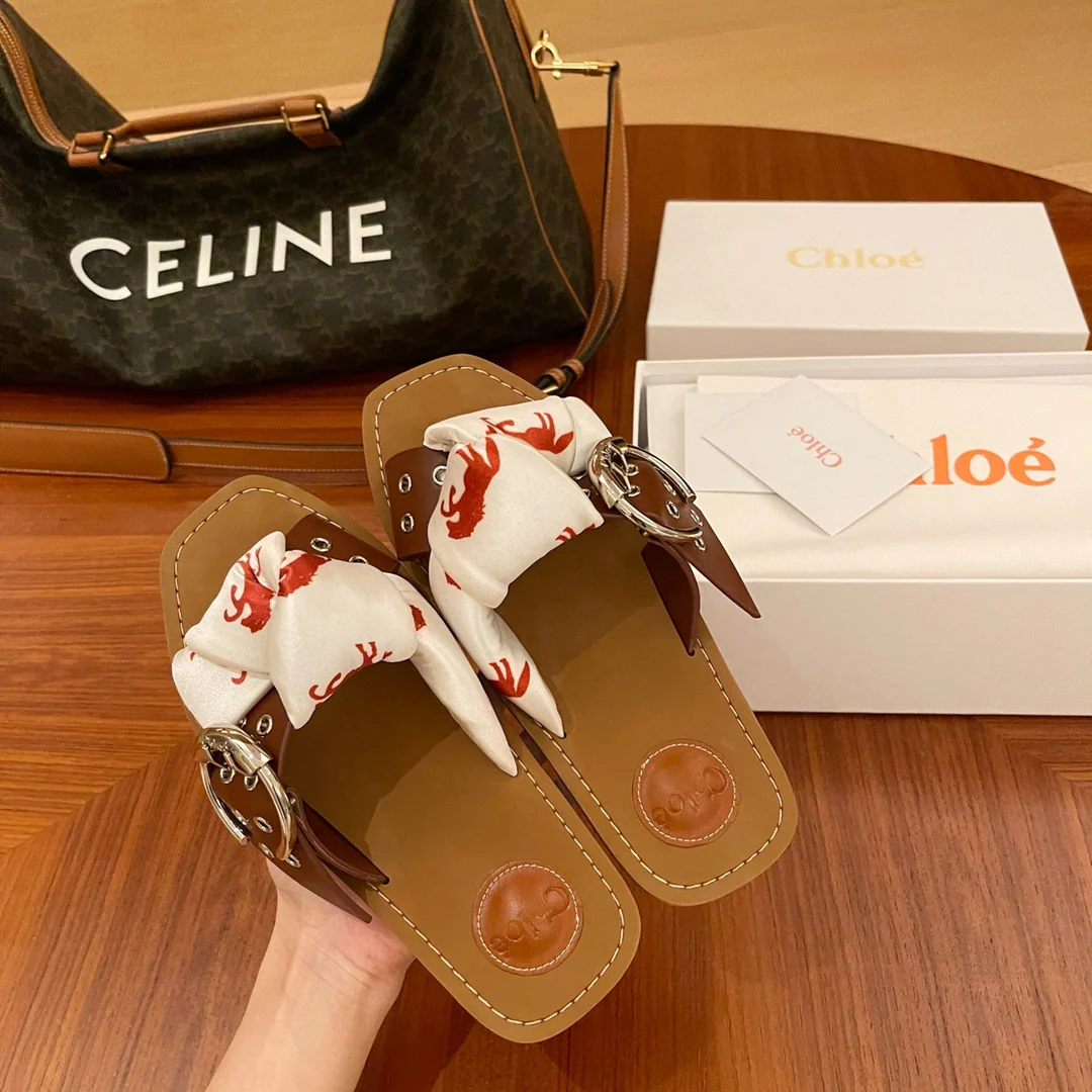 Туфли Chloe - Chloe - пряжка из плетеной ткани - тапочки