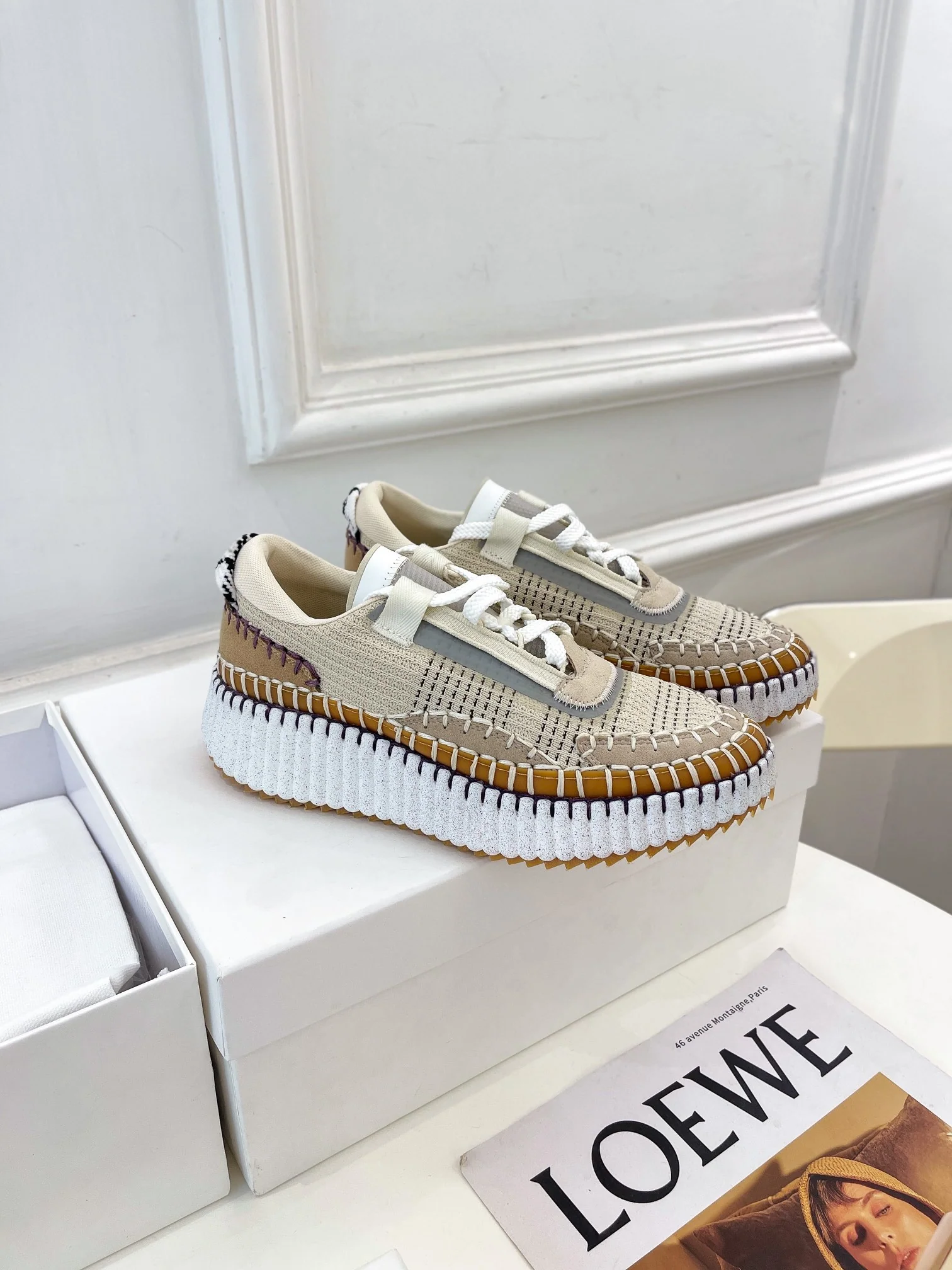 Повседневные туфли Chloe Rainbow - бежевые