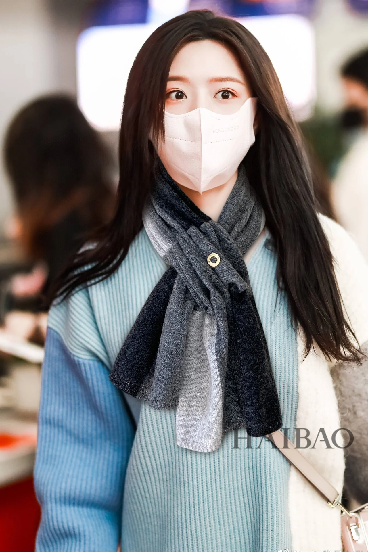 Шарф Loro Piana Color Block - 33 см - 95 см - 100 см - Кашемир - Синий