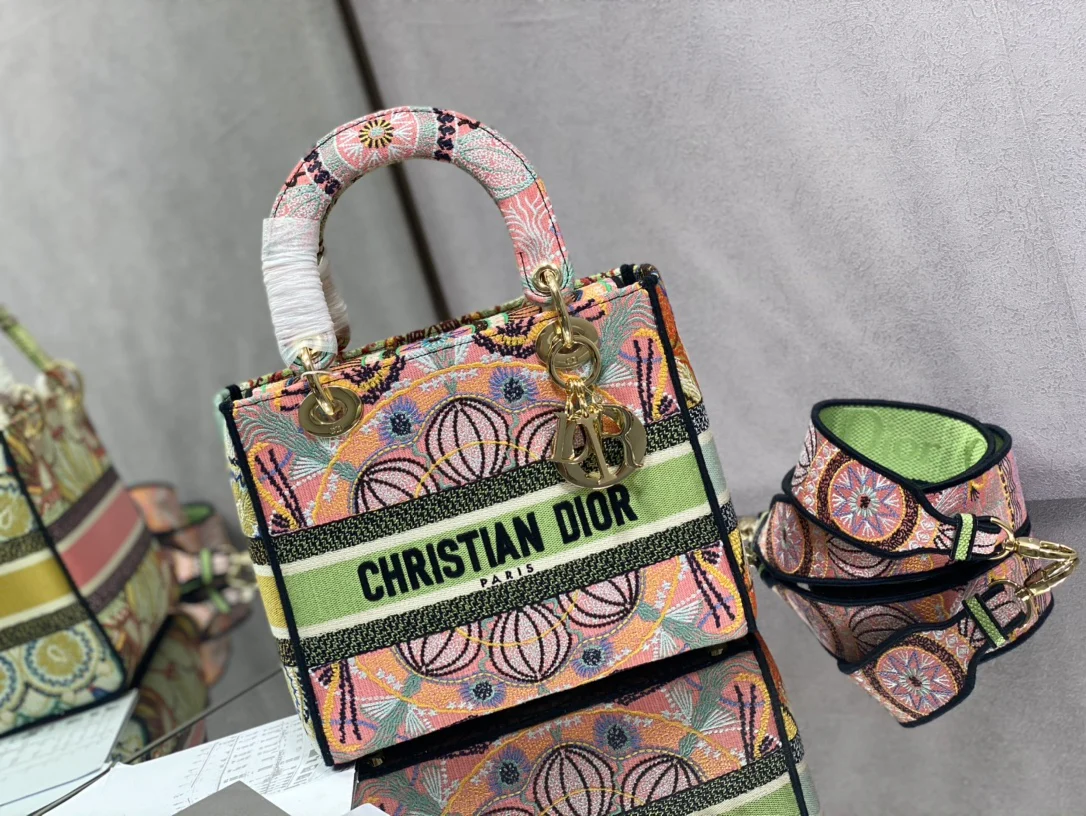 Сумка Dior Lady D Lite - 24 см - Разноцветный цветочный узор - 1 шт.