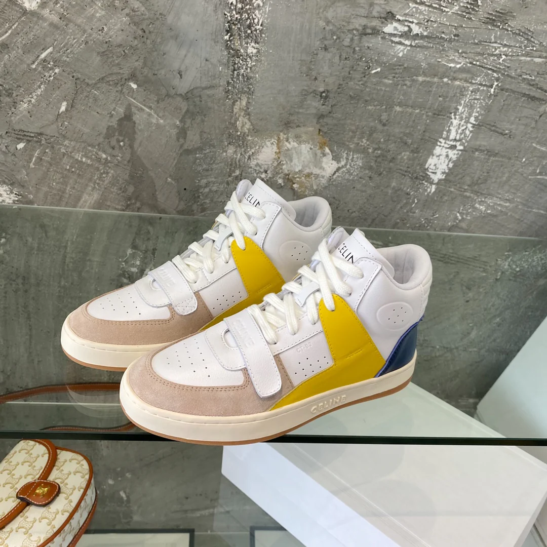 Спортивные повседневные высокие кроссовки Celine в стиле ?колор-блок?
