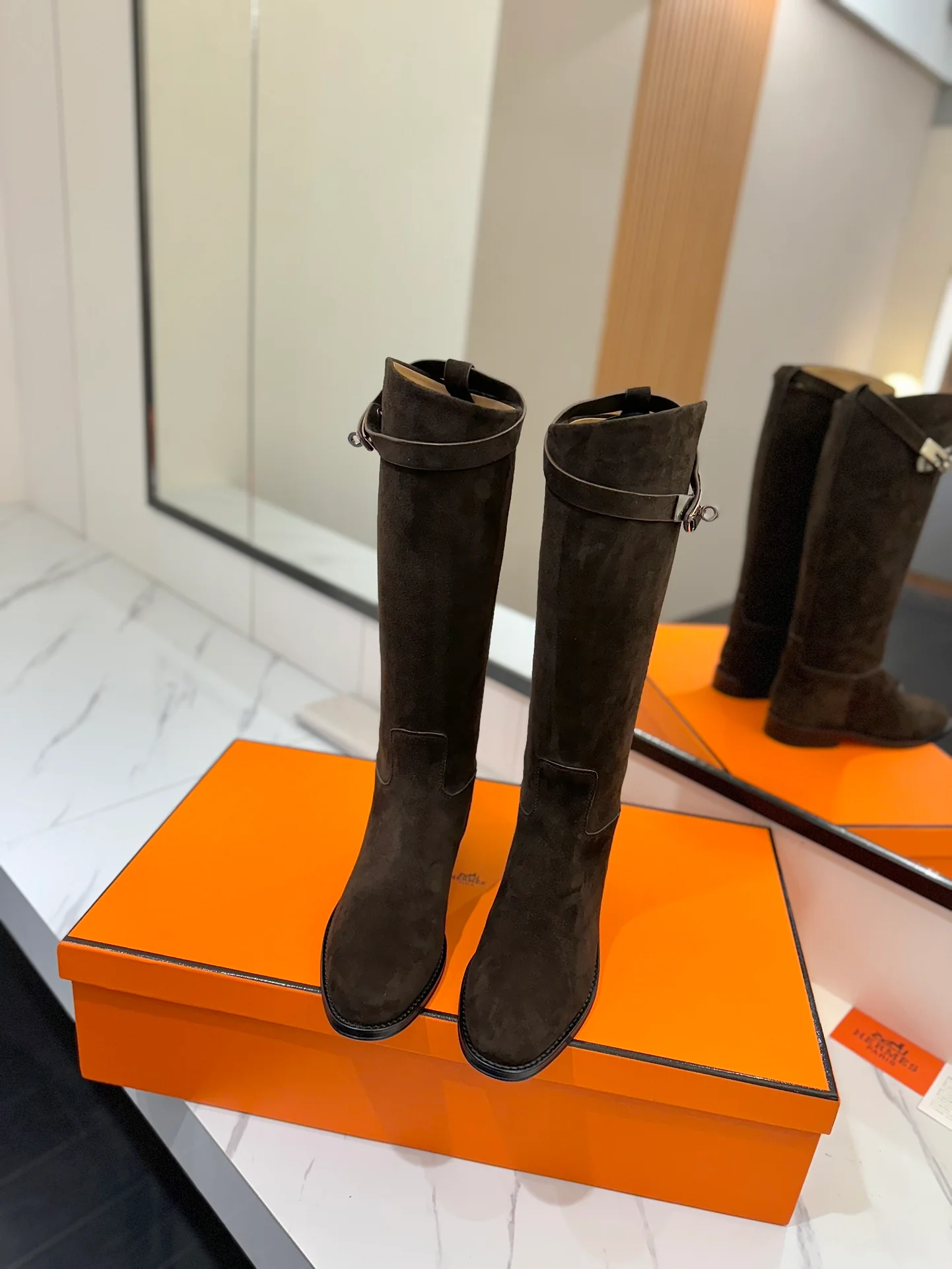 Сапоги для верховой езды Hermes 2024 - темно-коричневые