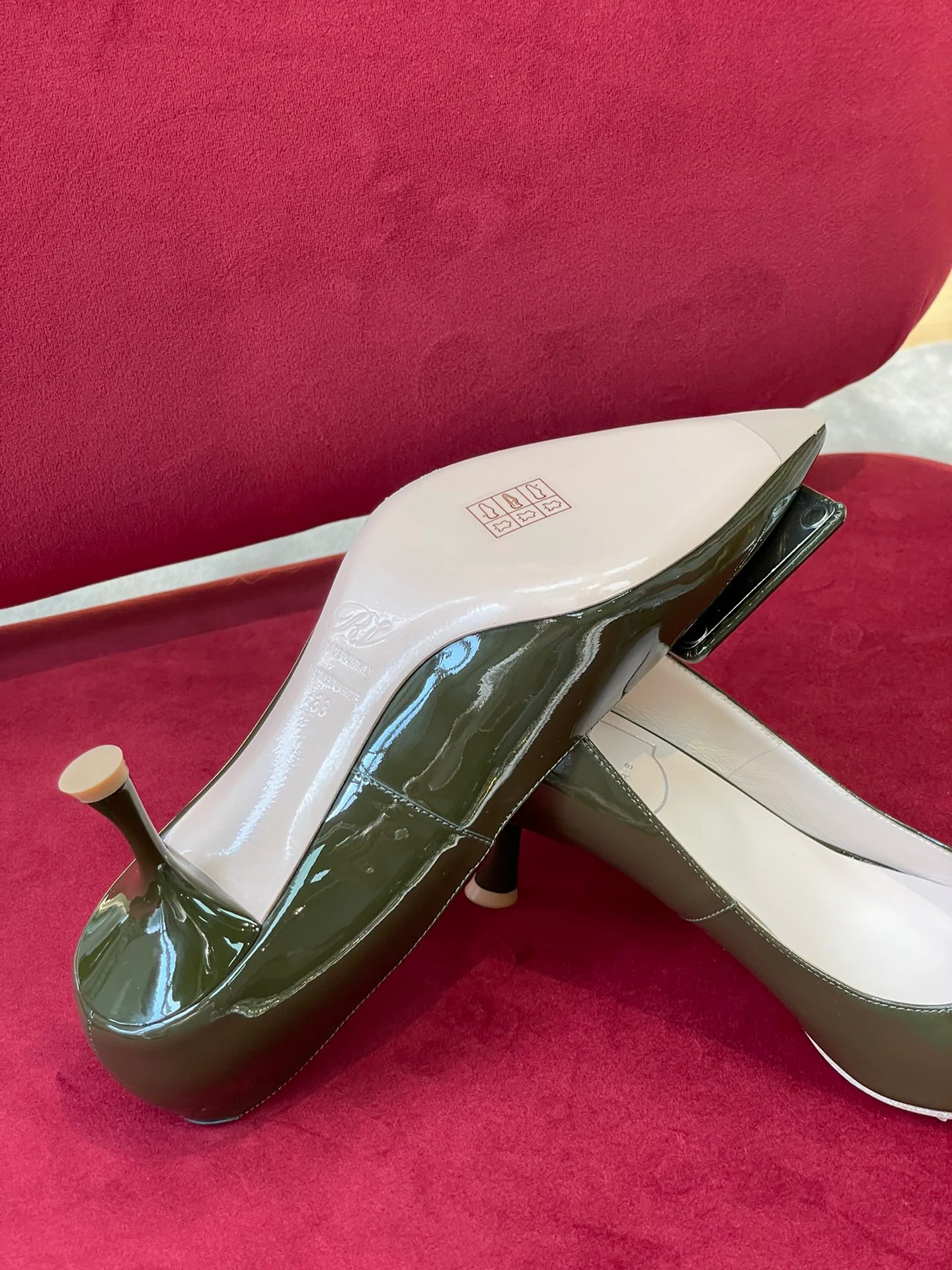 Туфли для автодомов - туфли на каблуке с острым носком - зеленые