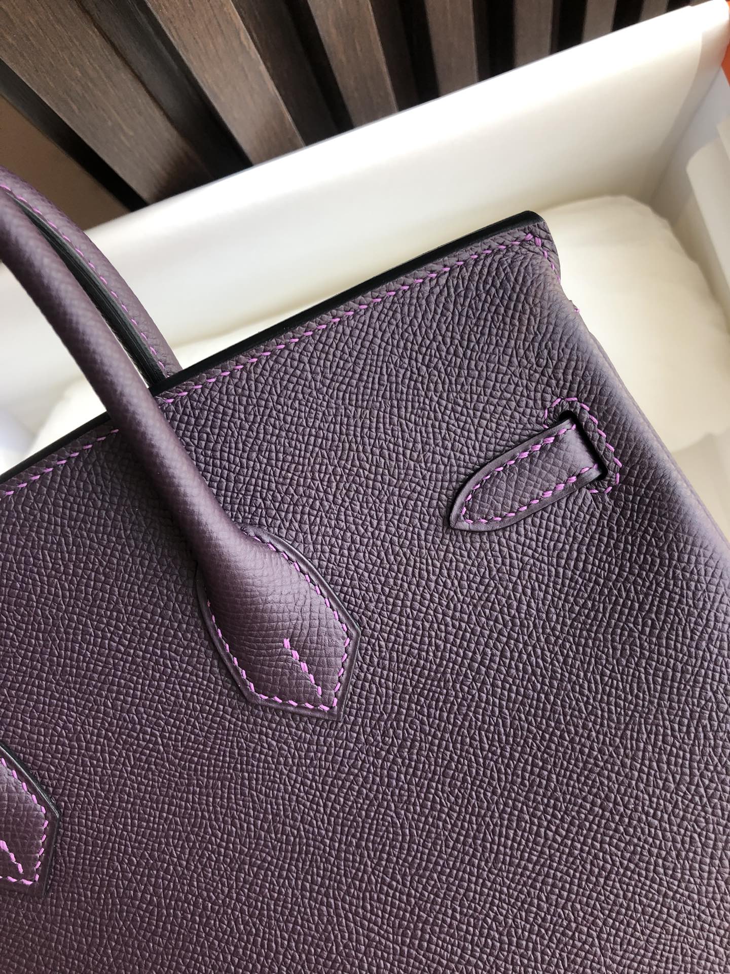 Пряжка Hermes Kelly 25 Epsom Grape Purple Gold