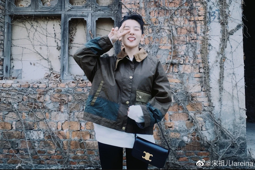 Кожаная сумка через плечо Celine Triomphe - черная