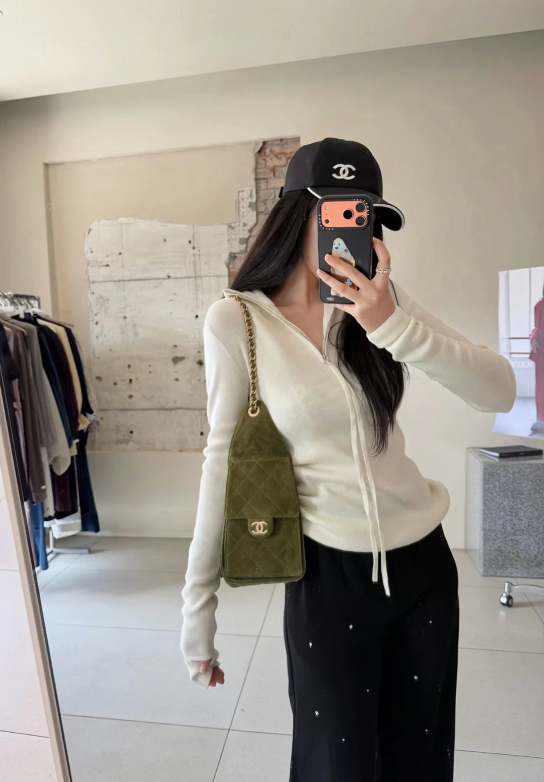 Маленькая винтажная золотая пряжка Chanel 25k Matcha Green