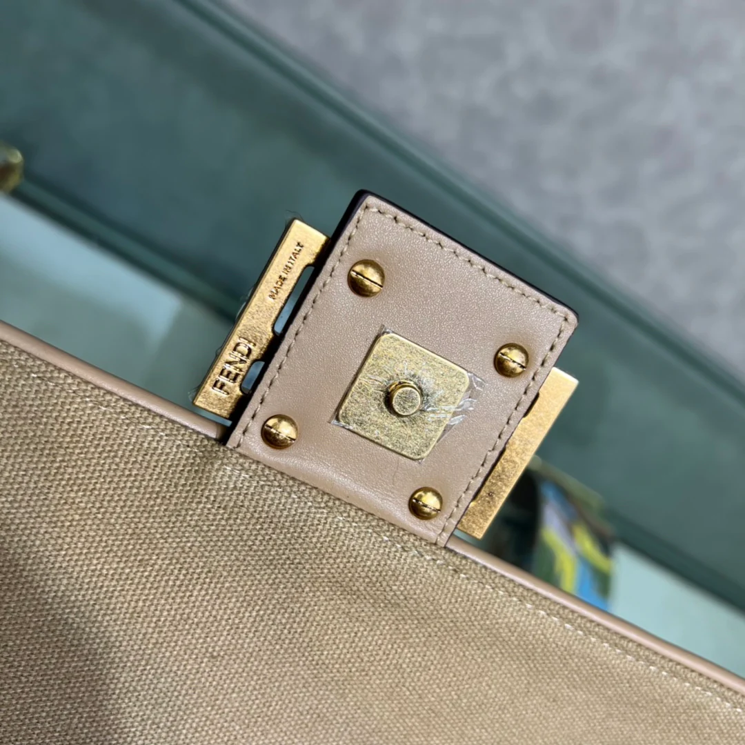 Fendi Baguette Medium Rainbow Canvas Bagel - 1