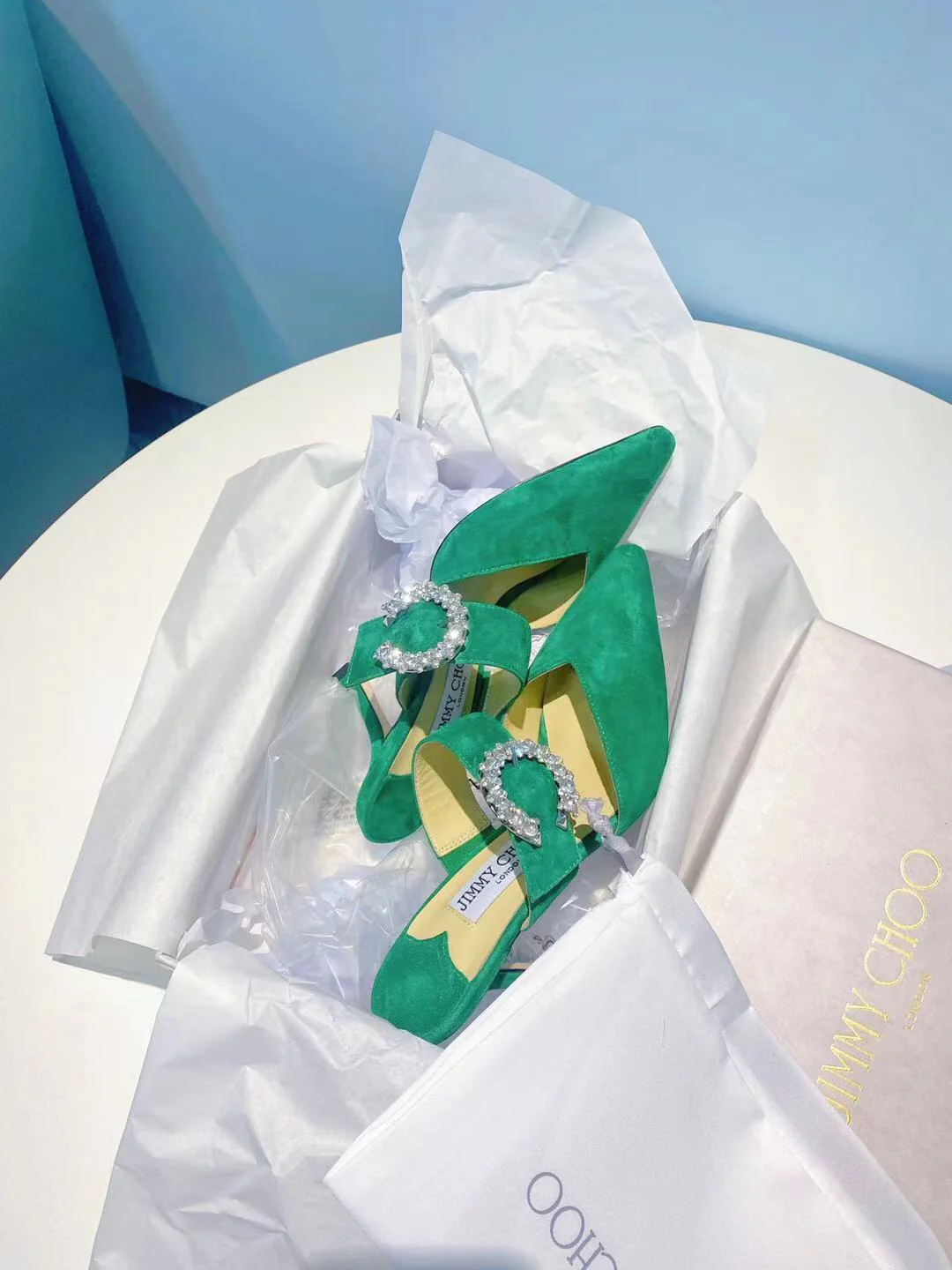 Замшевые босоножки на высоком каблуке Jimmy