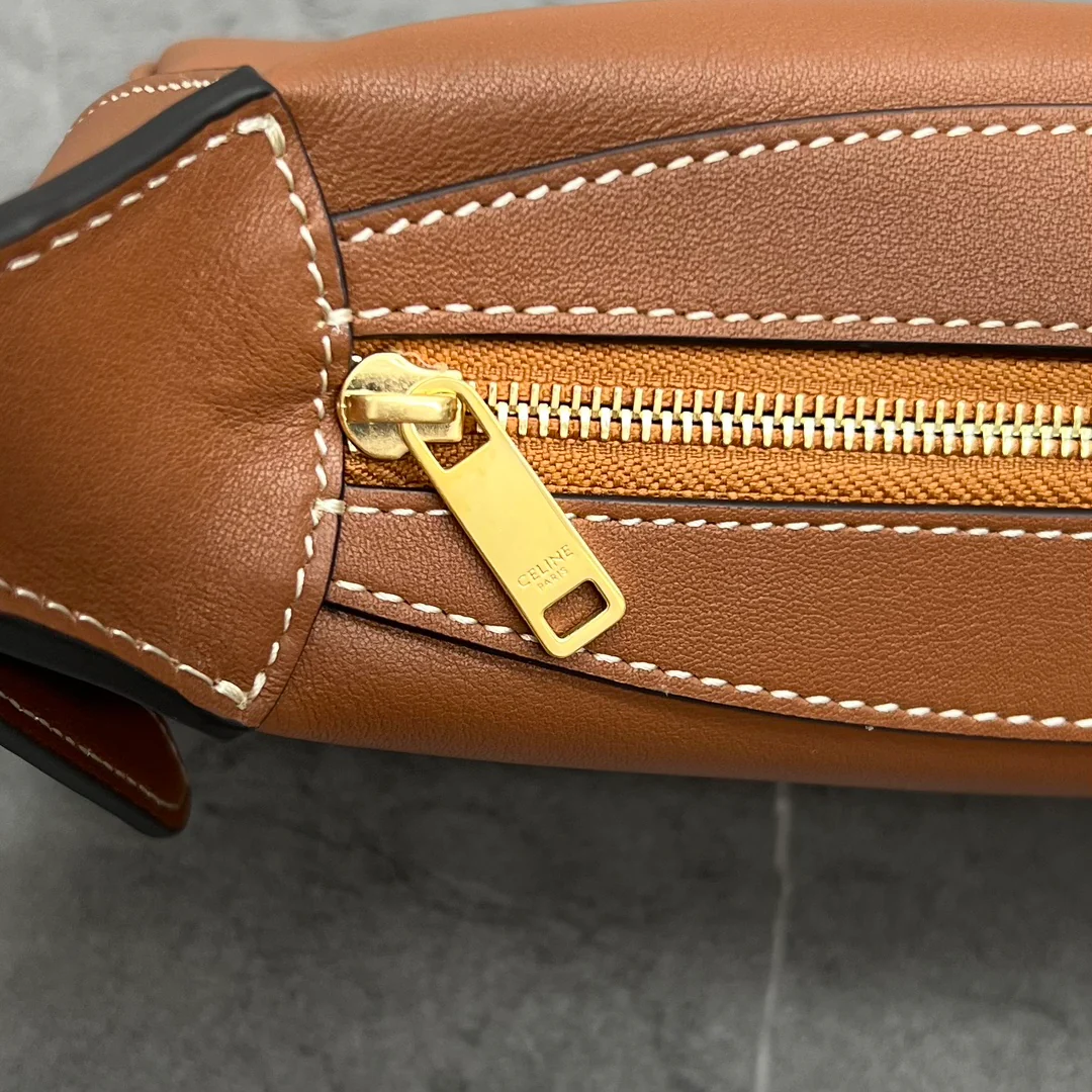 Мини-сумка через плечо Celine Romy - бежево-коричневая