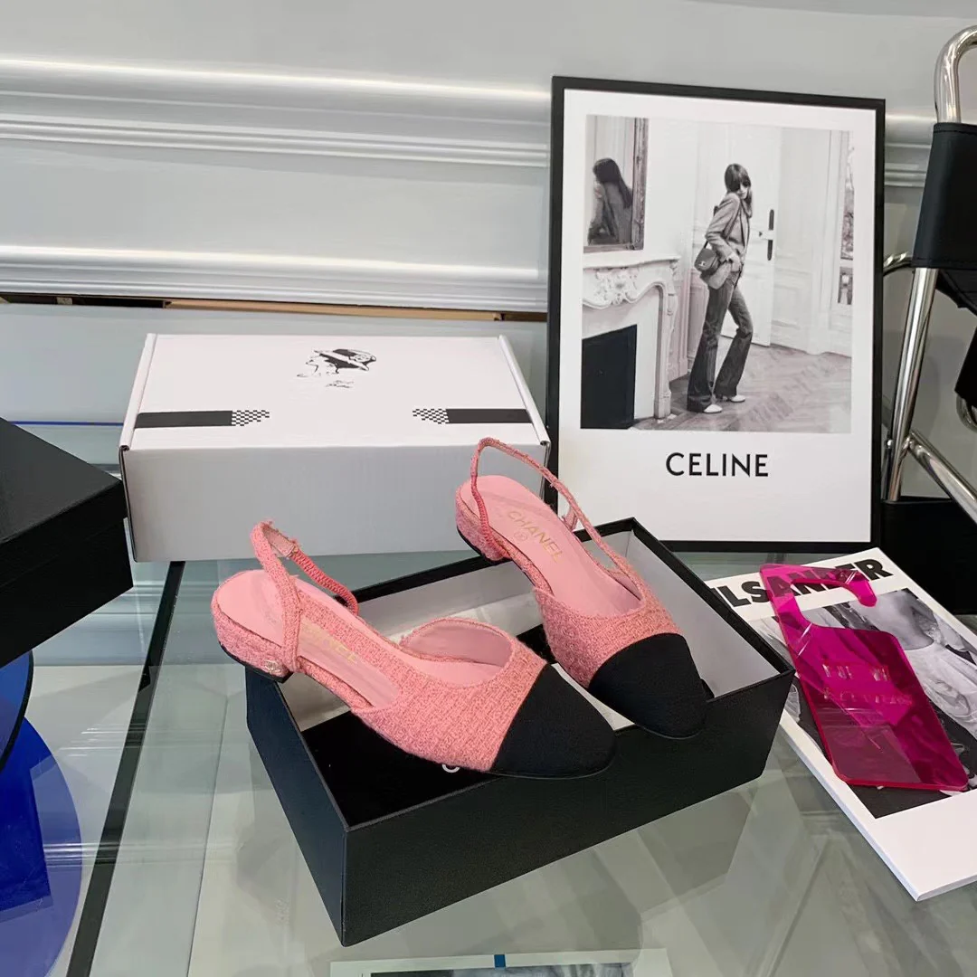 Классические сандалии Chanel - балетки - розовые