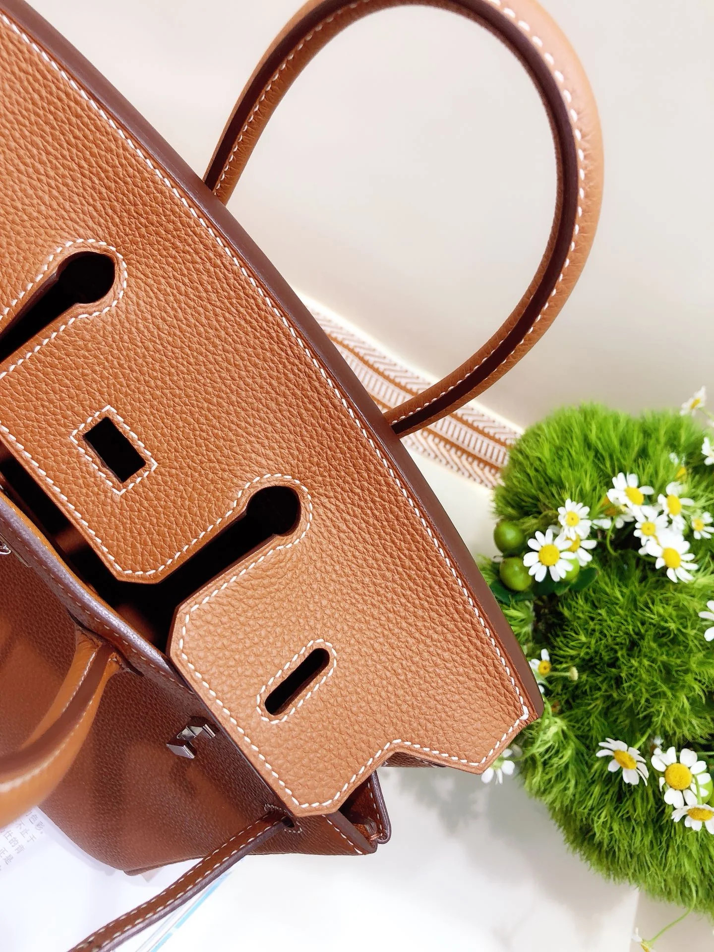 Hermes Birkin 25 Togo Gold Brown Silver Buckle