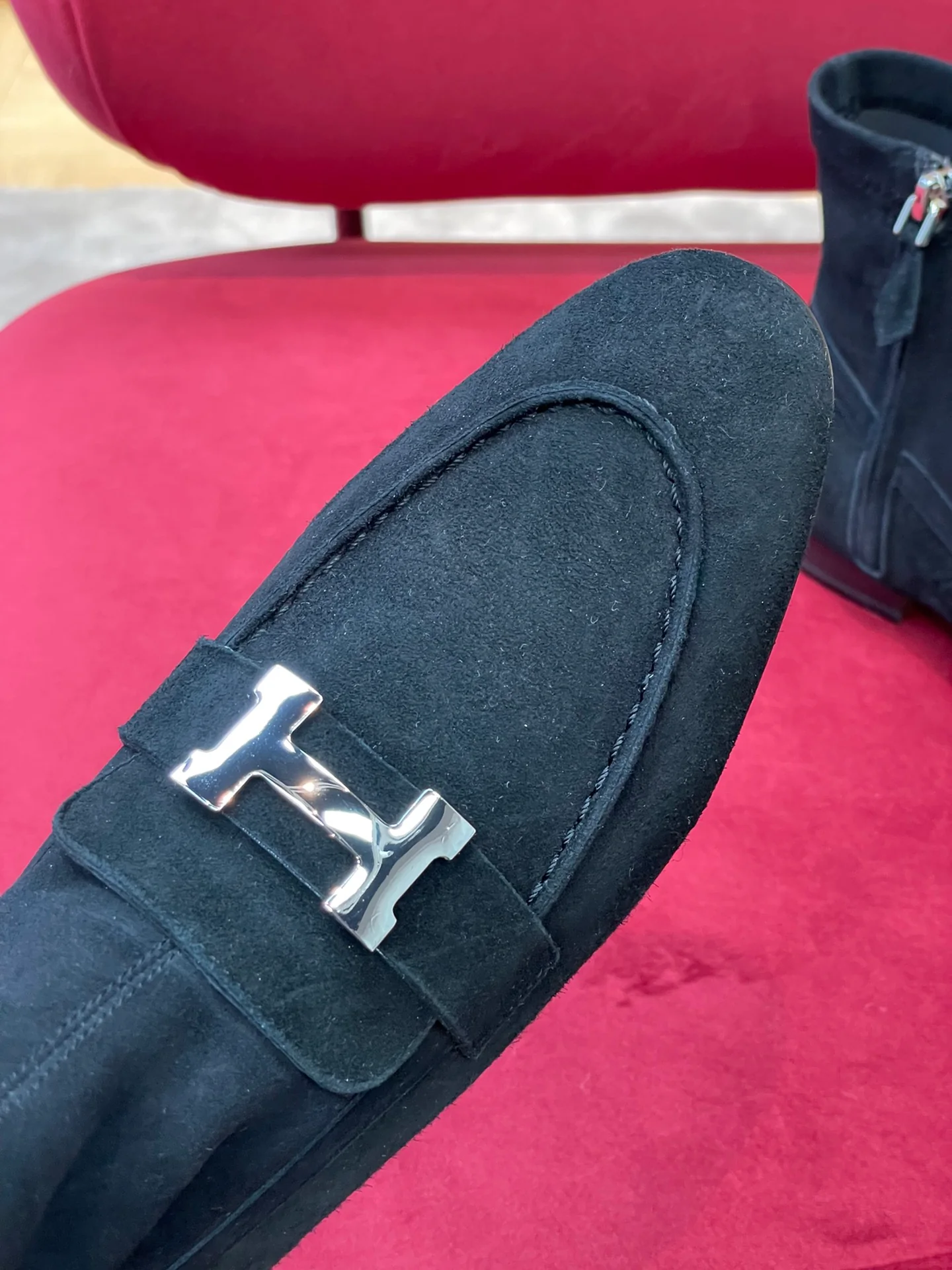 низкие замшевые лоферы Hermes