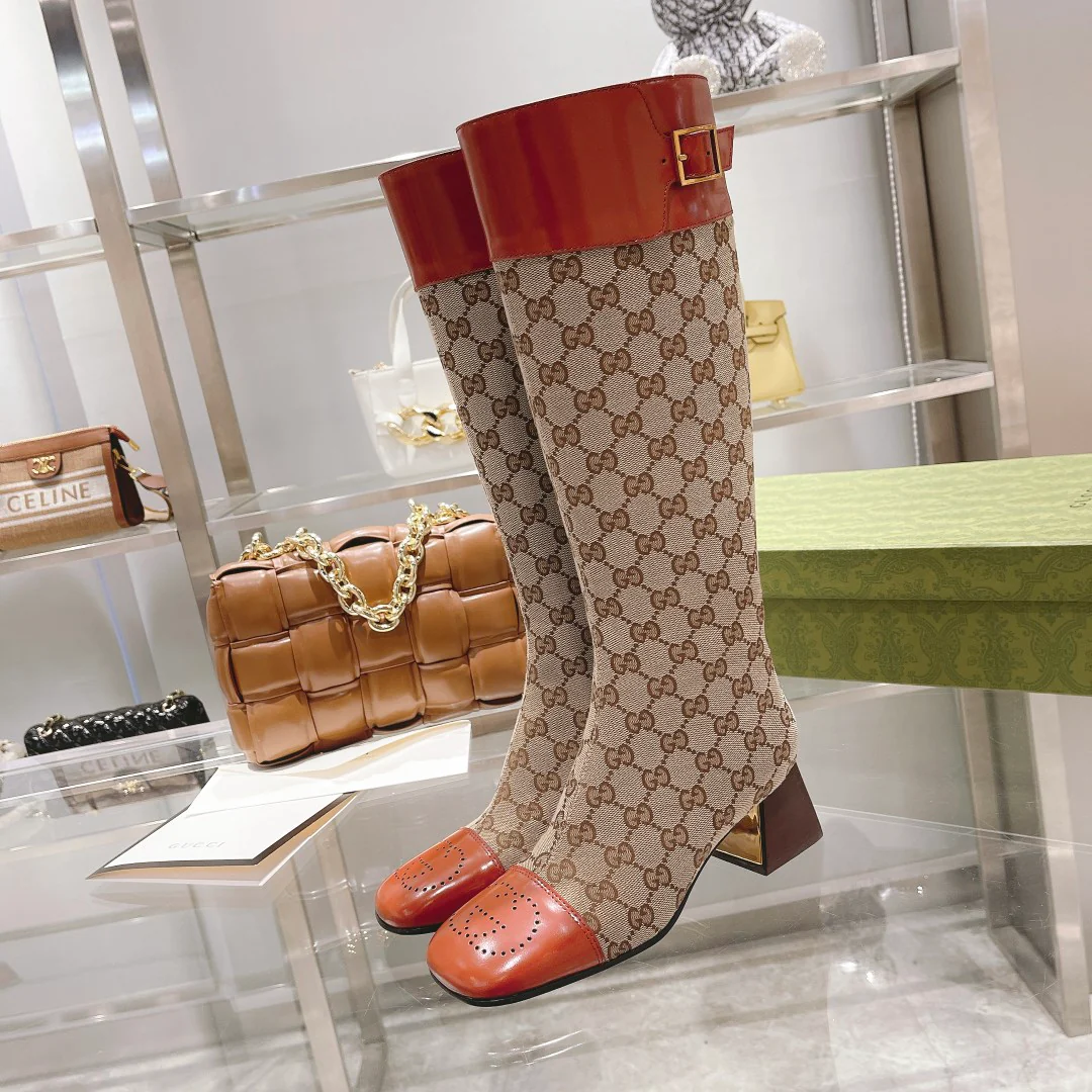 Gucci - 2022 - Уличная пряжка - Винтажные высокие сапоги - Сапоги для верховой езды - 4