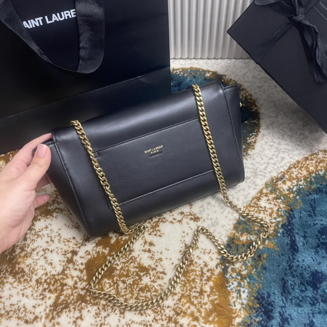 YSL-kate Double Bread - Тонкая овечья кожа - Черный - 22 см