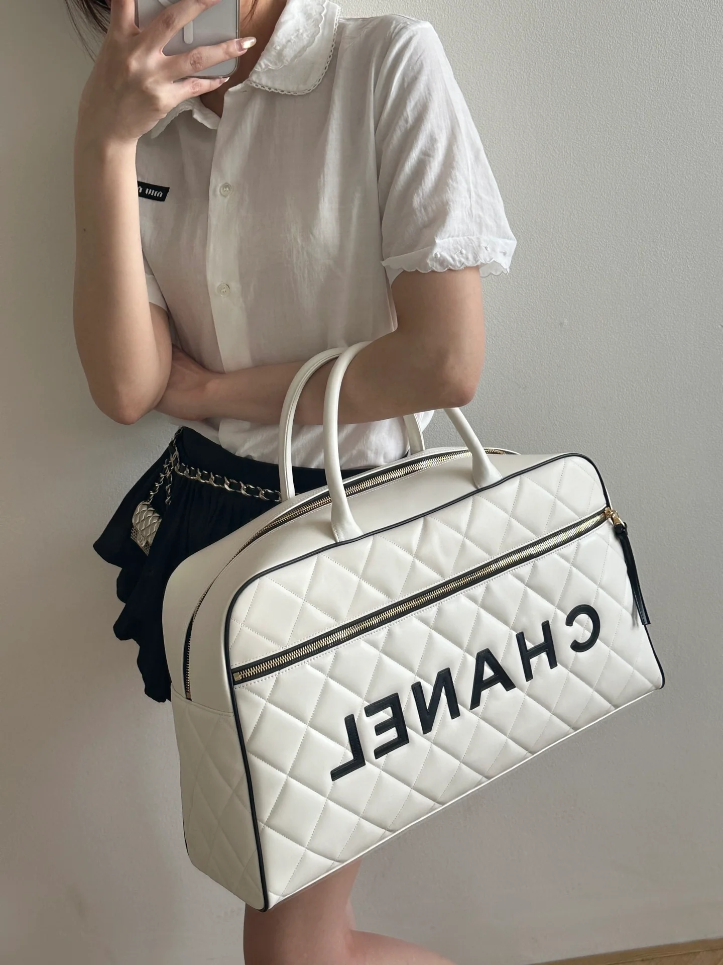 Сумка для переноски шаров для боулинга 25 пенсов - белая.