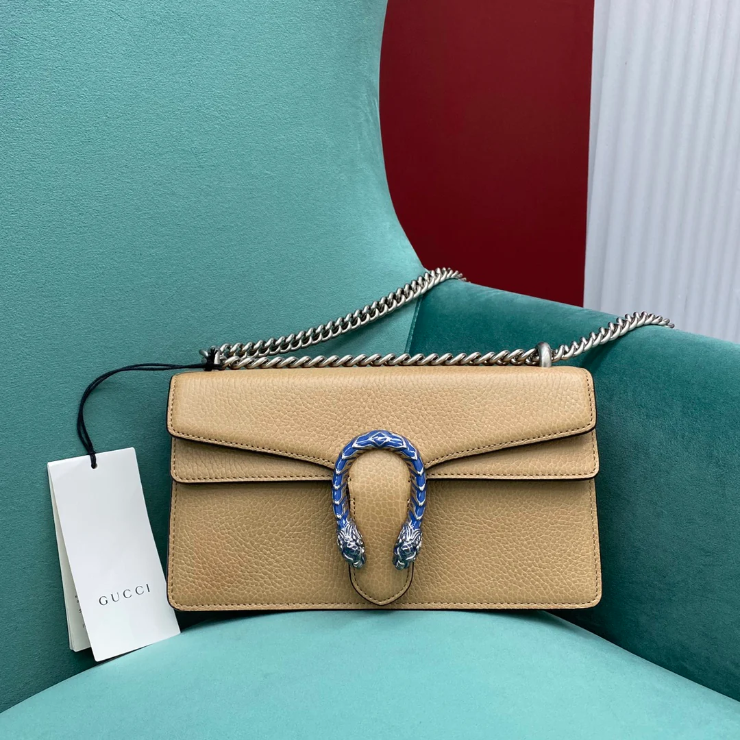 Сумка Gucci Dionysus абрикосового цвета с фактурой 