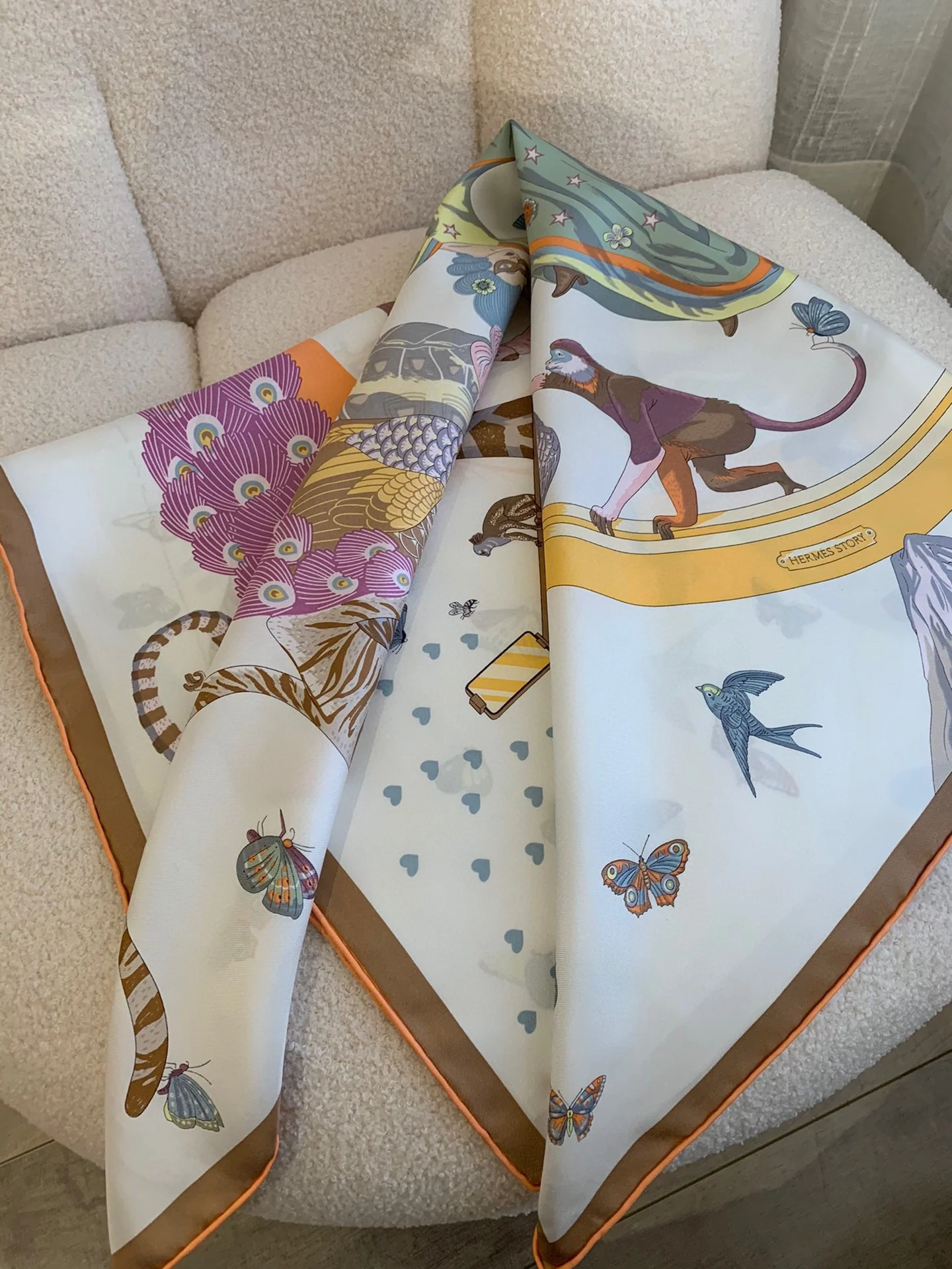 Шелковый шарф Hermes 90