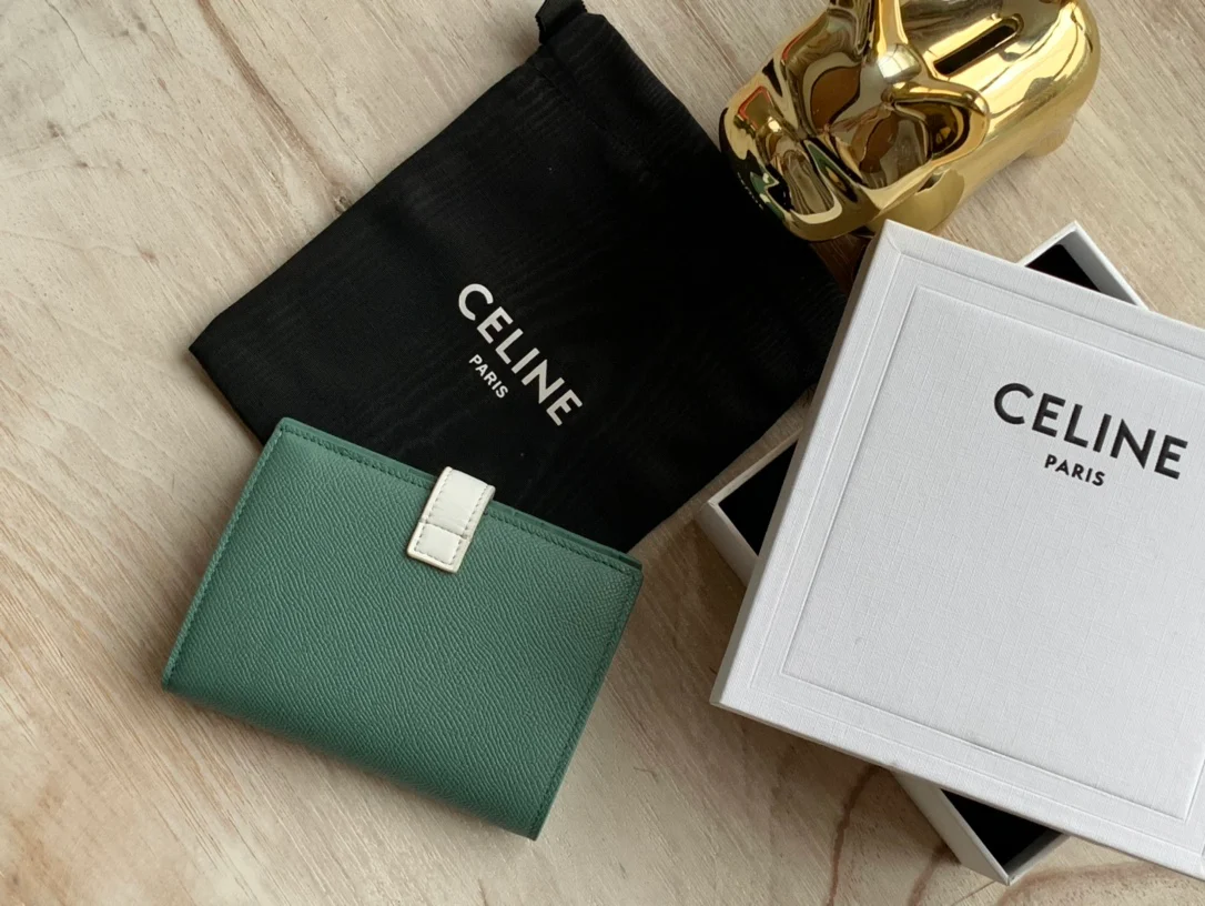Кошелек Celine Strap из зернистой телячьей кожи - 6