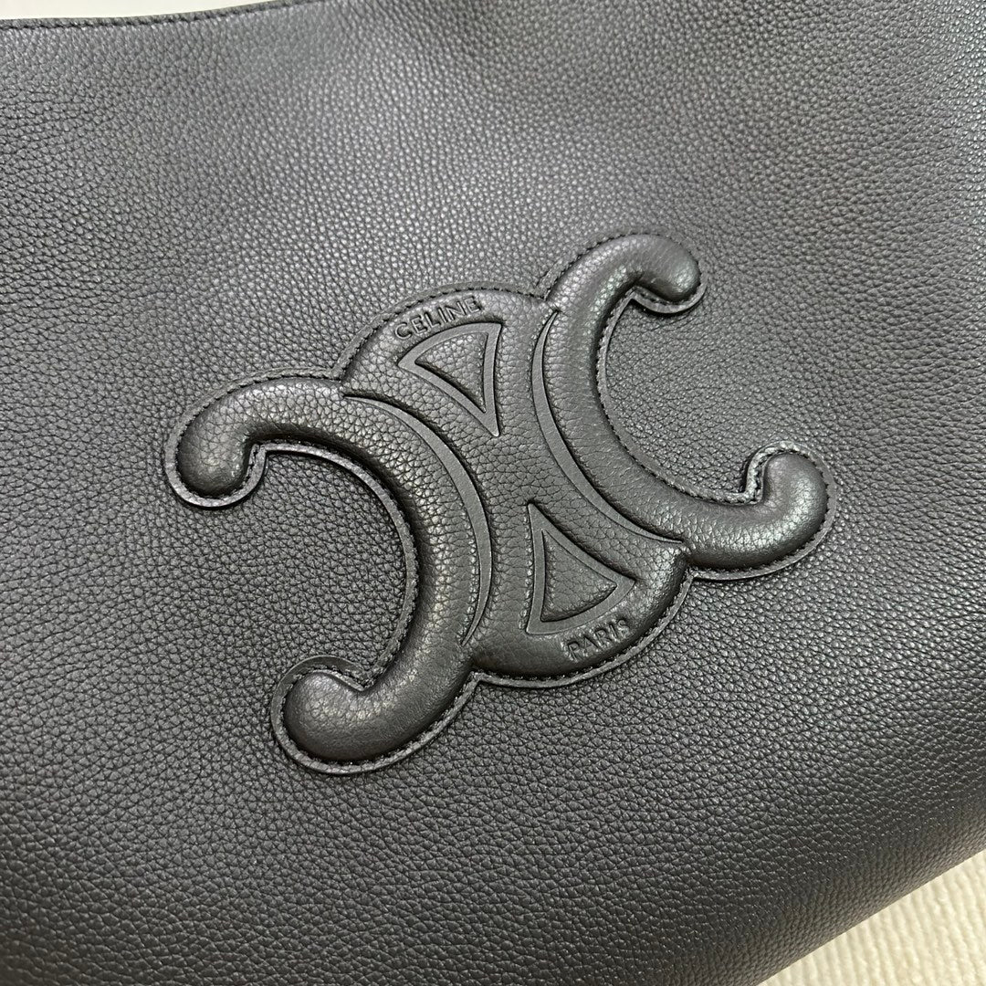 Сумка Celine Cabas Anais Triomphe из зернистой кожи - черная.