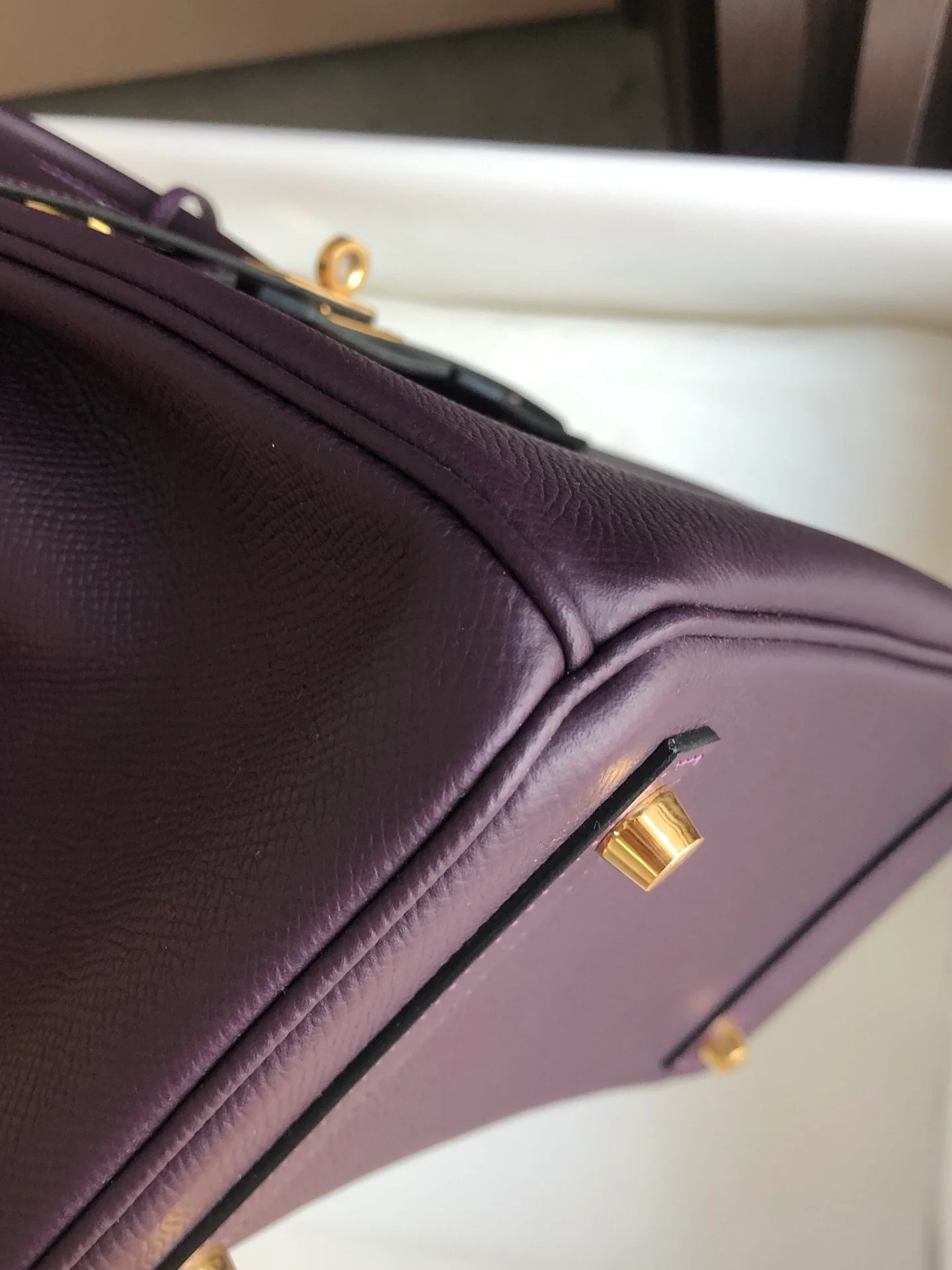 Пряжка Hermes Kelly 25 Epsom Grape Purple Gold