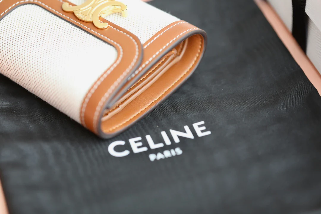 Кошелек Celine Small Flap Wallet - ткань и коровья кожа