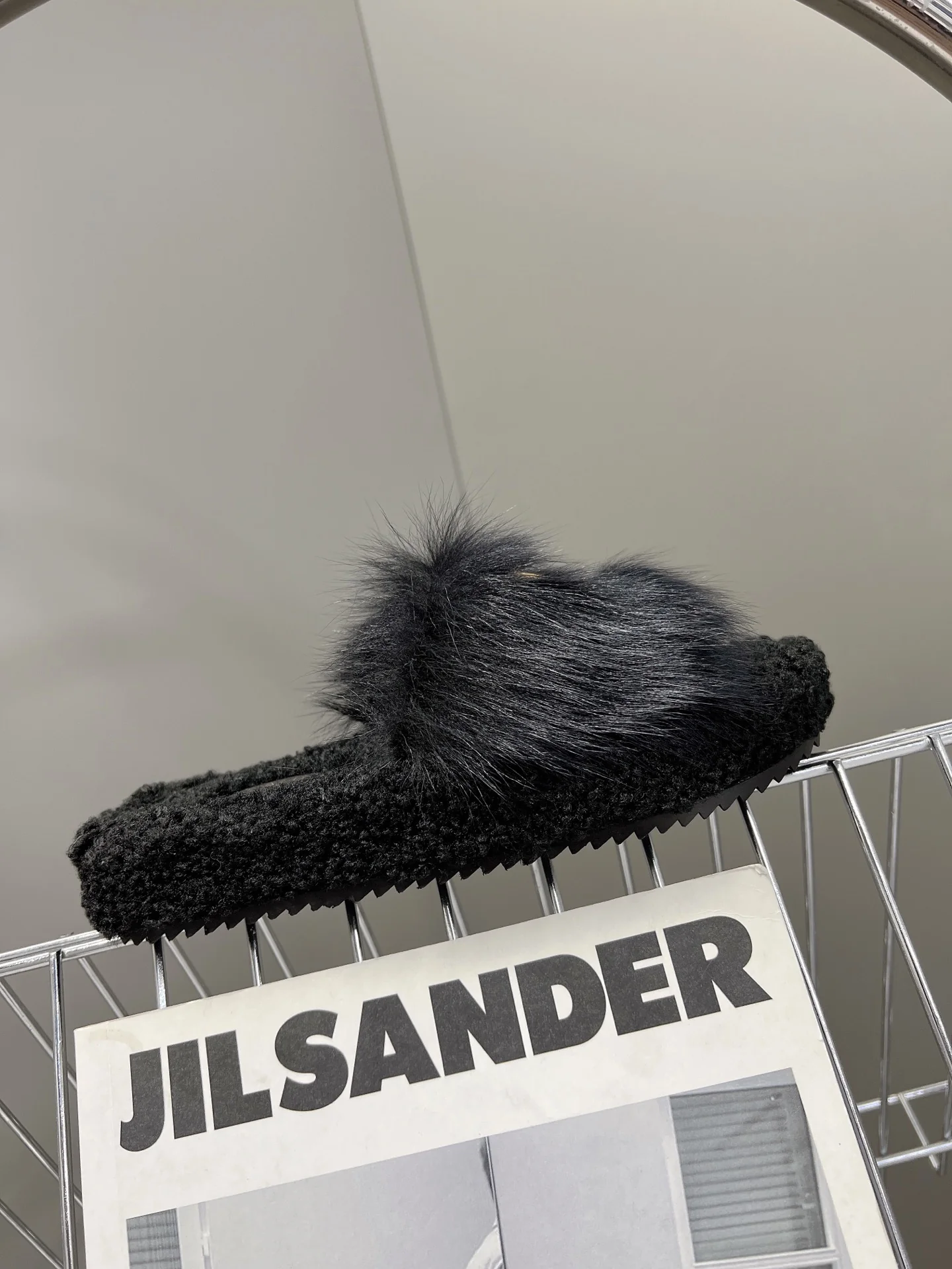 Шерстяные тапочки Celine Arc de Triomphe - черные