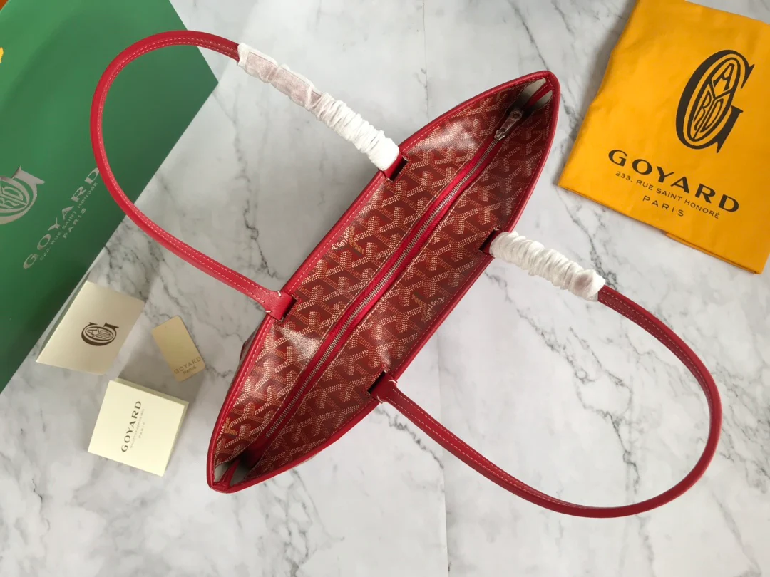 Маленькая сумка-тоут Goyard на молнии - красная