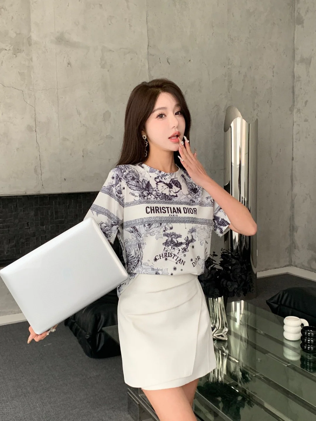 Футболка с коротким рукавом и принтом логотипа Dior 2403