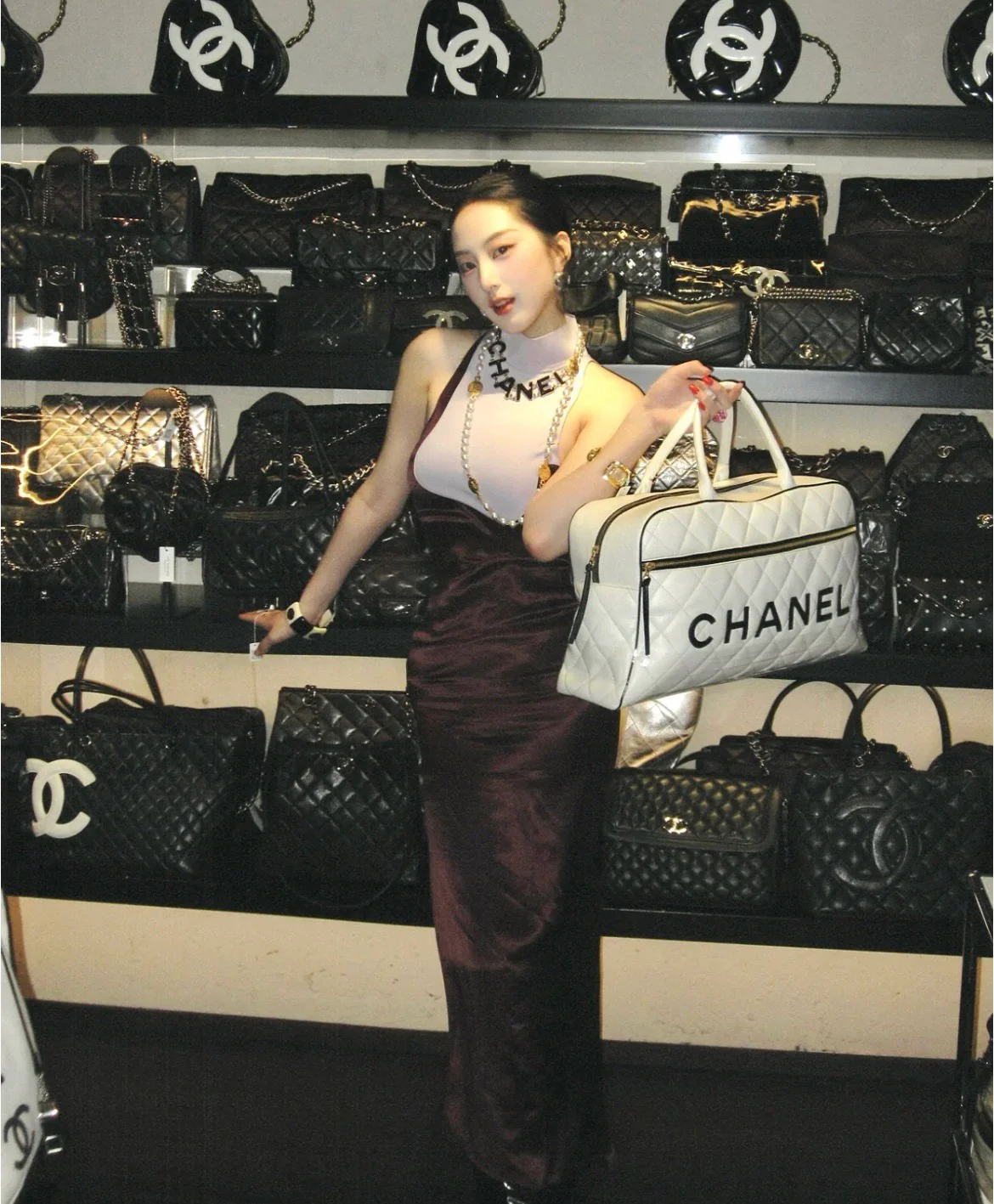 Сумка для переноски шаров для боулинга 25 пенсов - белая.