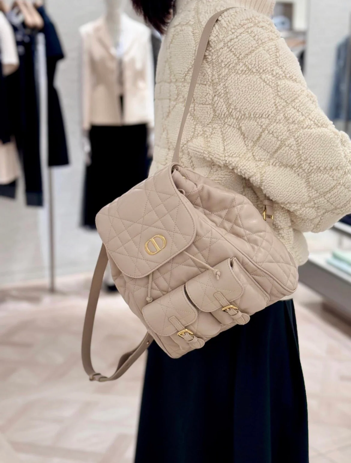 Рюкзак Dior-caro - Розовый абрикос