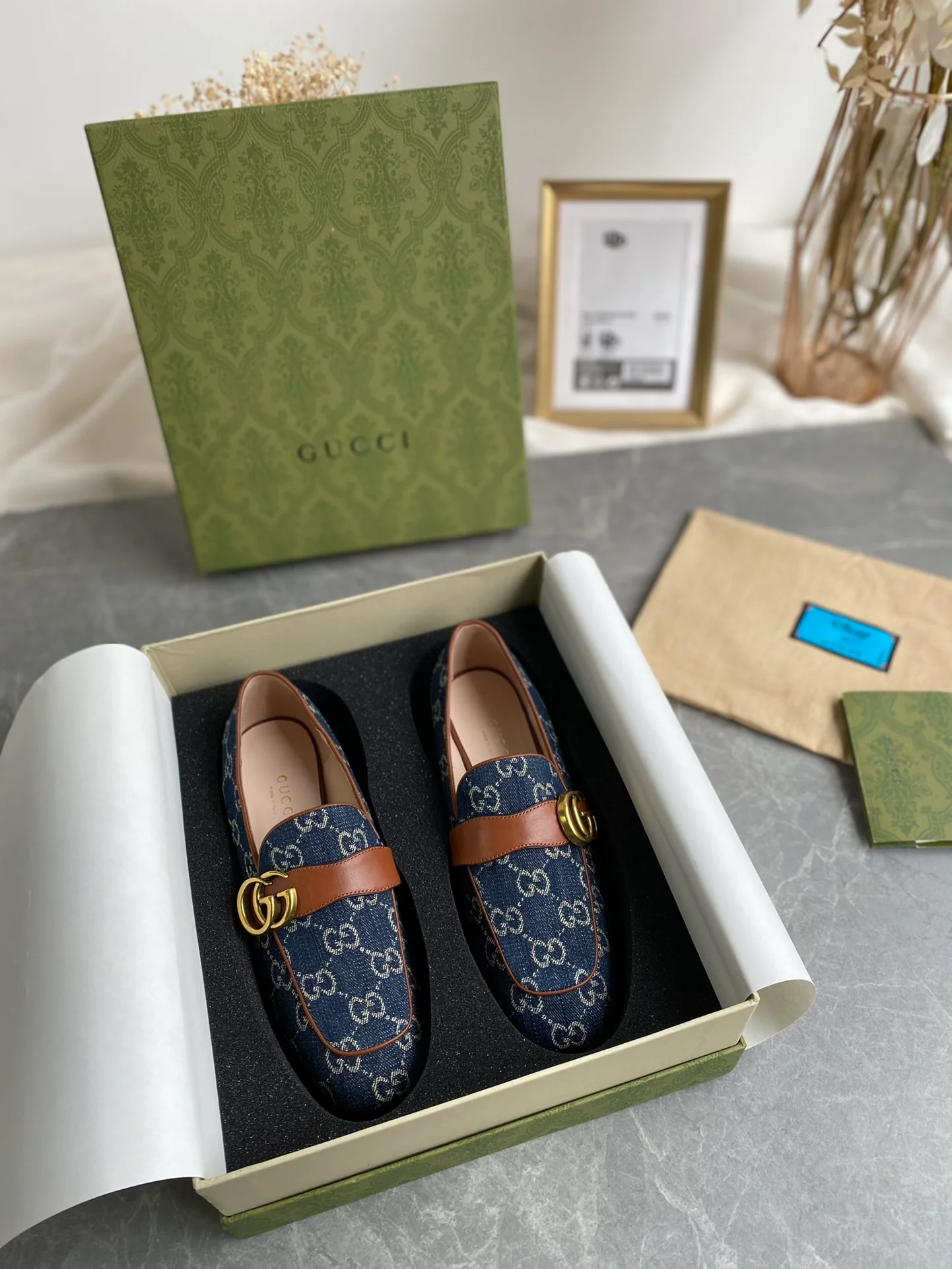 Джинсовые лоферы Gucci