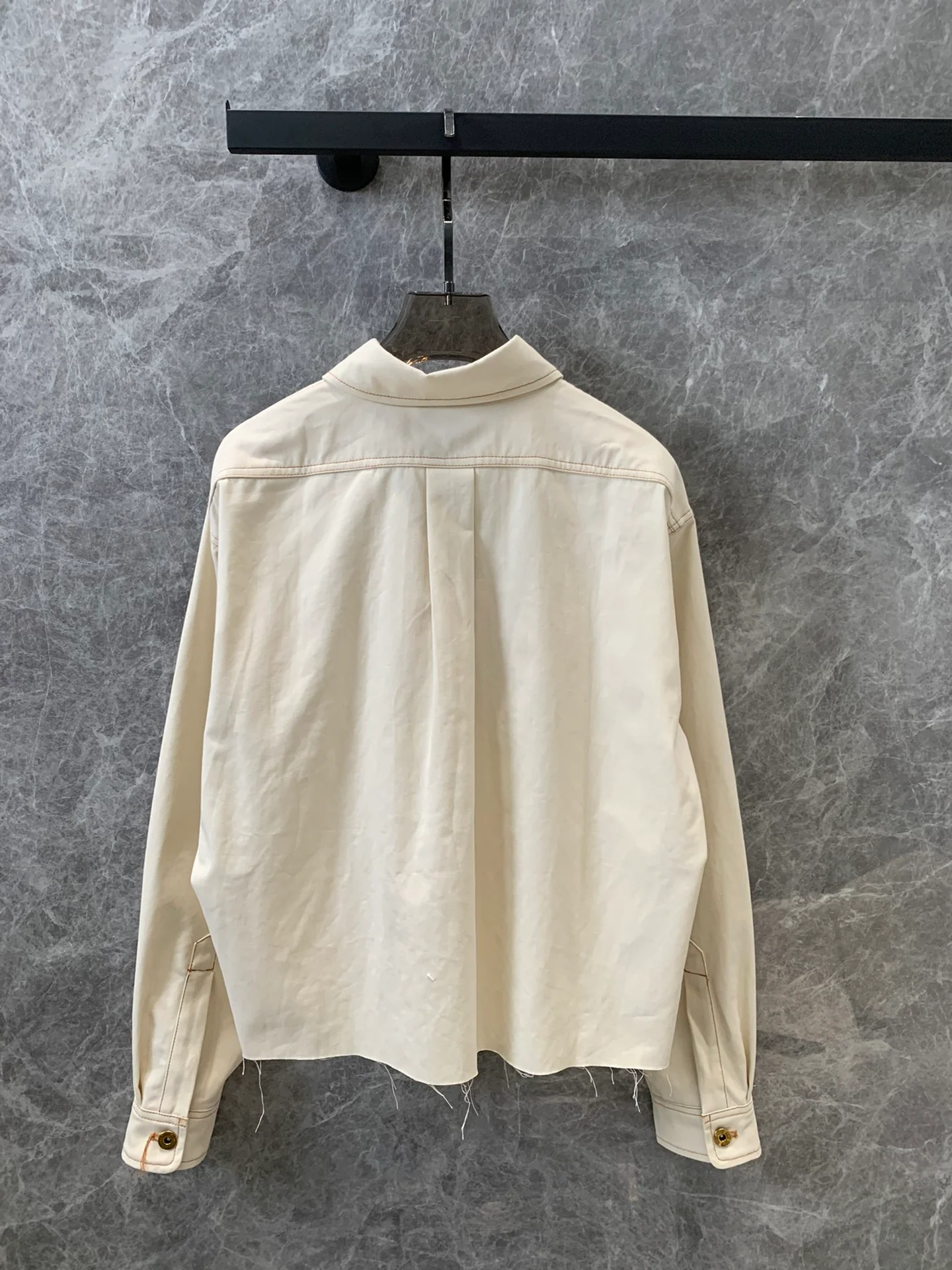 Укороченная однобортная джинсовая рубашка-куртка Miu Miu-2404