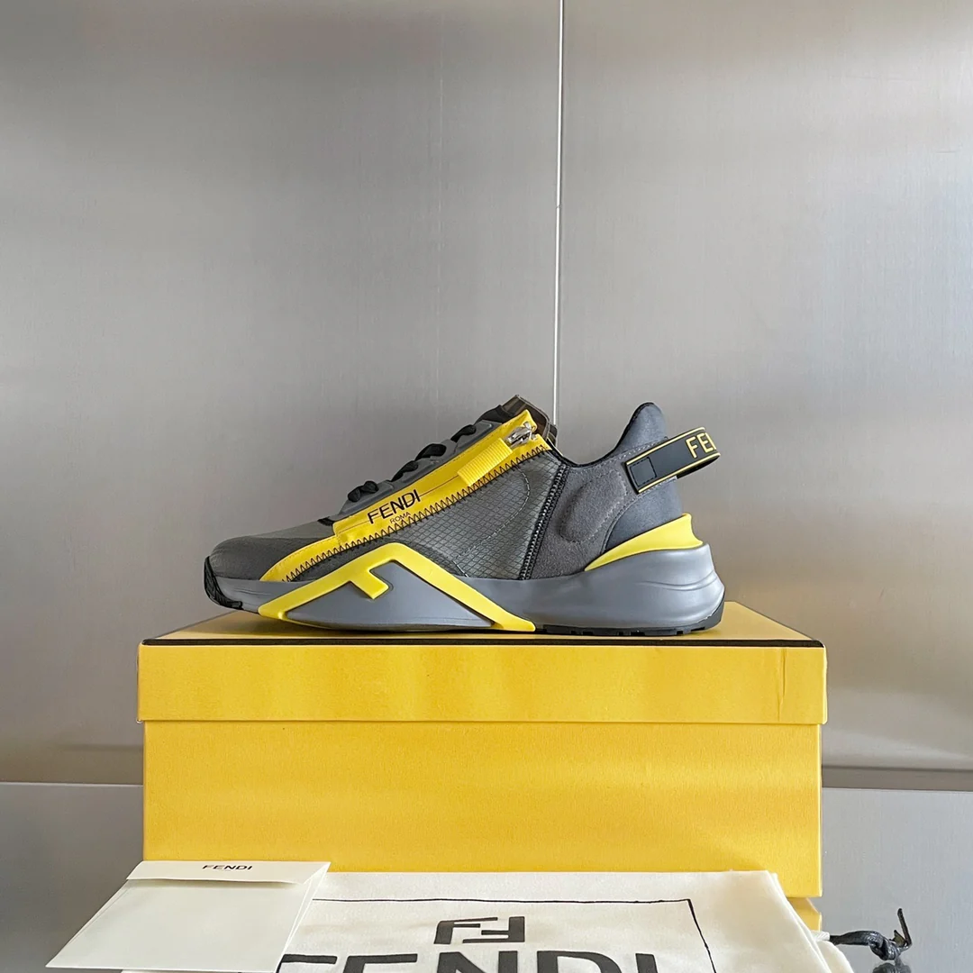 Fendi - Повседневные кроссовки - Серовато-желтые