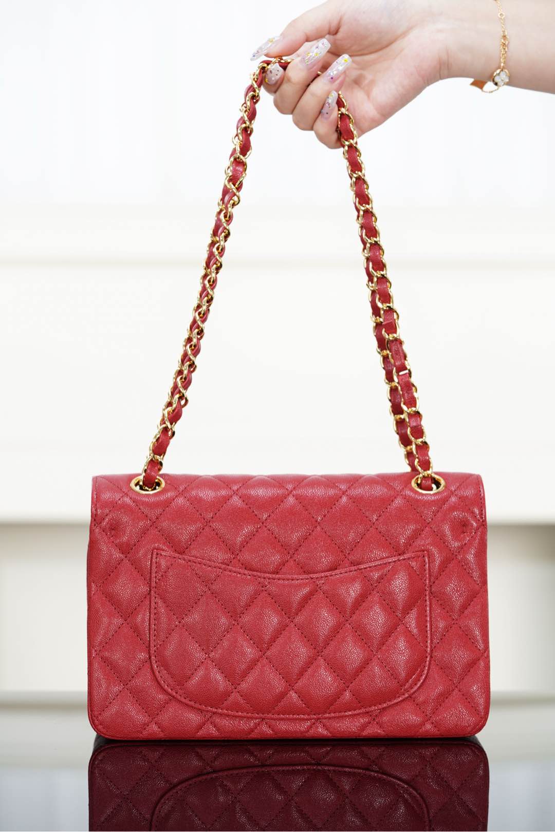 Chanel Classic Flap Leather - Red - Small