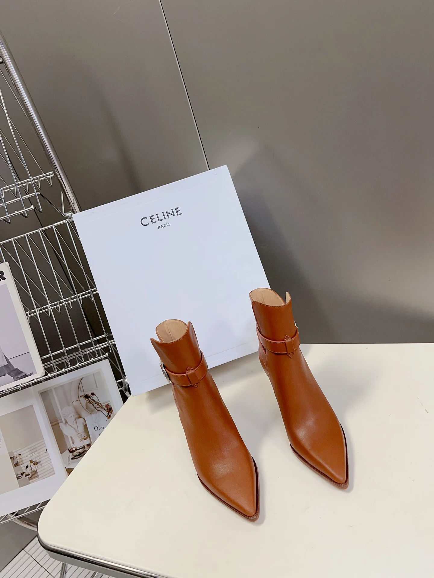 Celine - Новинка начала осени 2023 года - Ботильоны на шпильке с острым носком